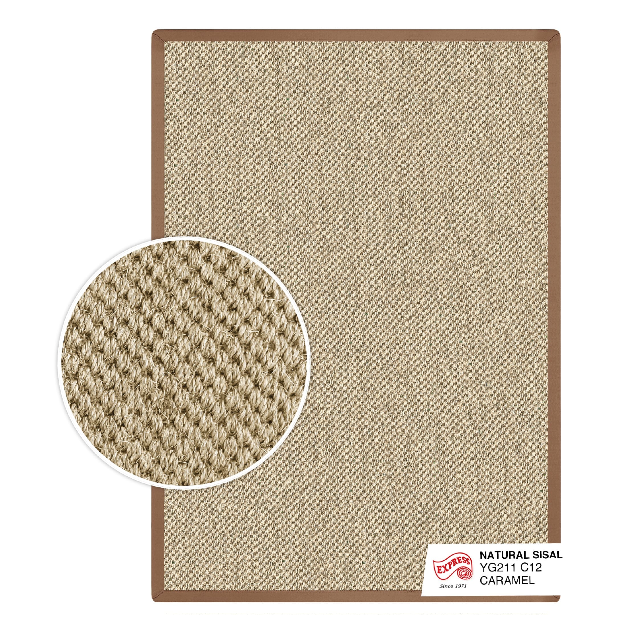 พรมปูพื้น EXPRESS CARPET รุ่น NATURAL SISAL รหัส YG211 C12 L ขนาด 160X230 ซม.หนา 10 มม. สี CARAMEL_0