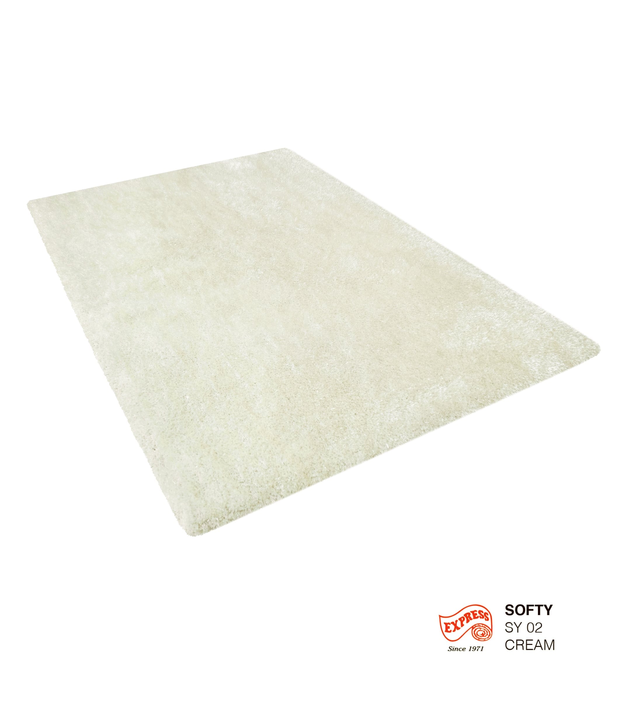พรมปูพื่น EXPRESS CARPET รุ่น SOFTY รหัส SY02 ขนาด 120X170 ซม. หนา 30 มม. สีครีม
