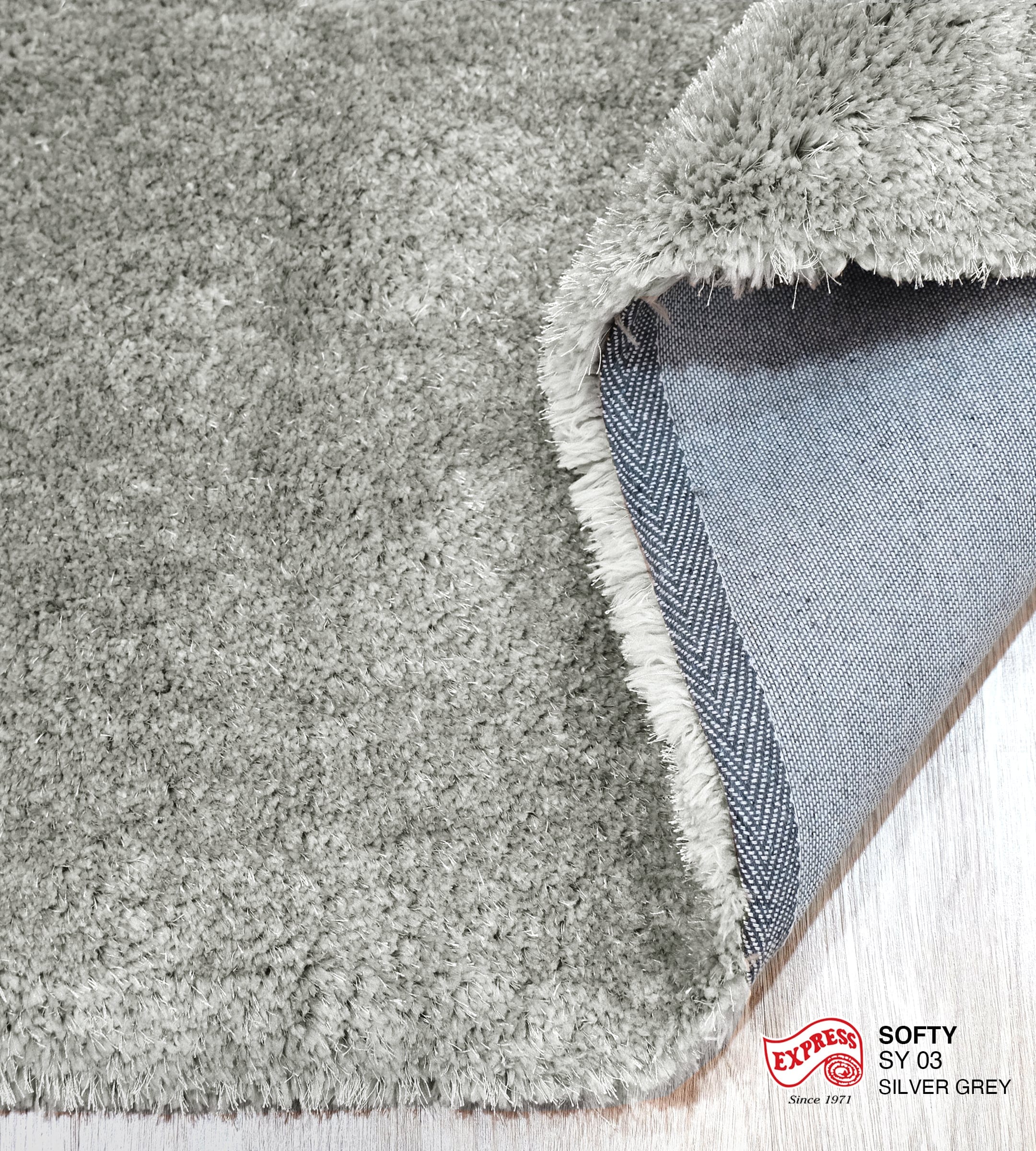พรมปูพื้น EXPRESS CARPET รุ่น SOFTY รหัส SY03 ขนาด 160X230 ซม. หนา 30 มม. เทา