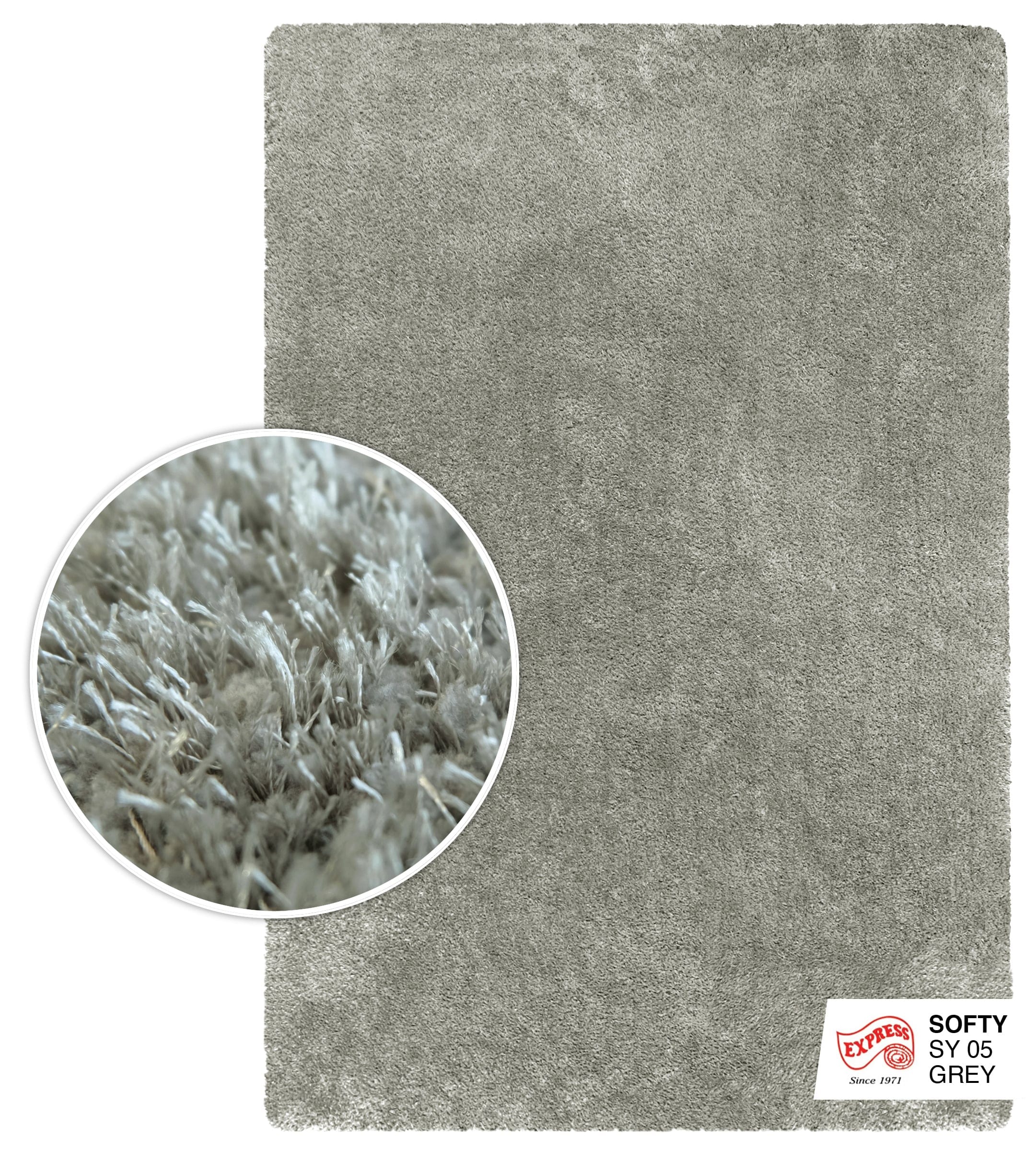 พรมปูพื้น EXPRESS CARPET รุ่น SOFTY รหัส SY05 ขนาด 200X290 ซม. หนา 30 มม. สีเทา