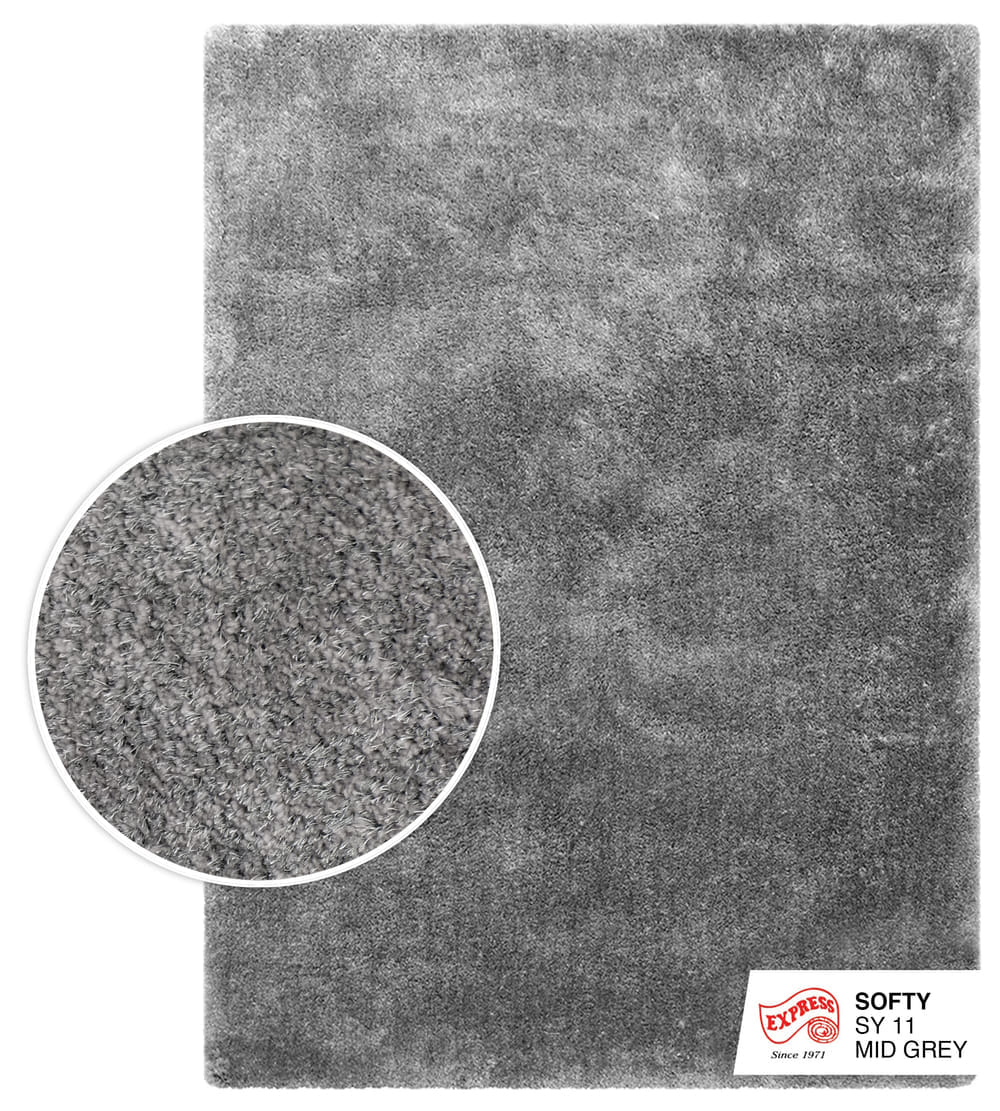 พรมปูพื้น EXPRESS CARPET รุ่น Softy รหัส SY11 ขนาด 120X170 ซม. หนา 30 มม. สีเทา_0