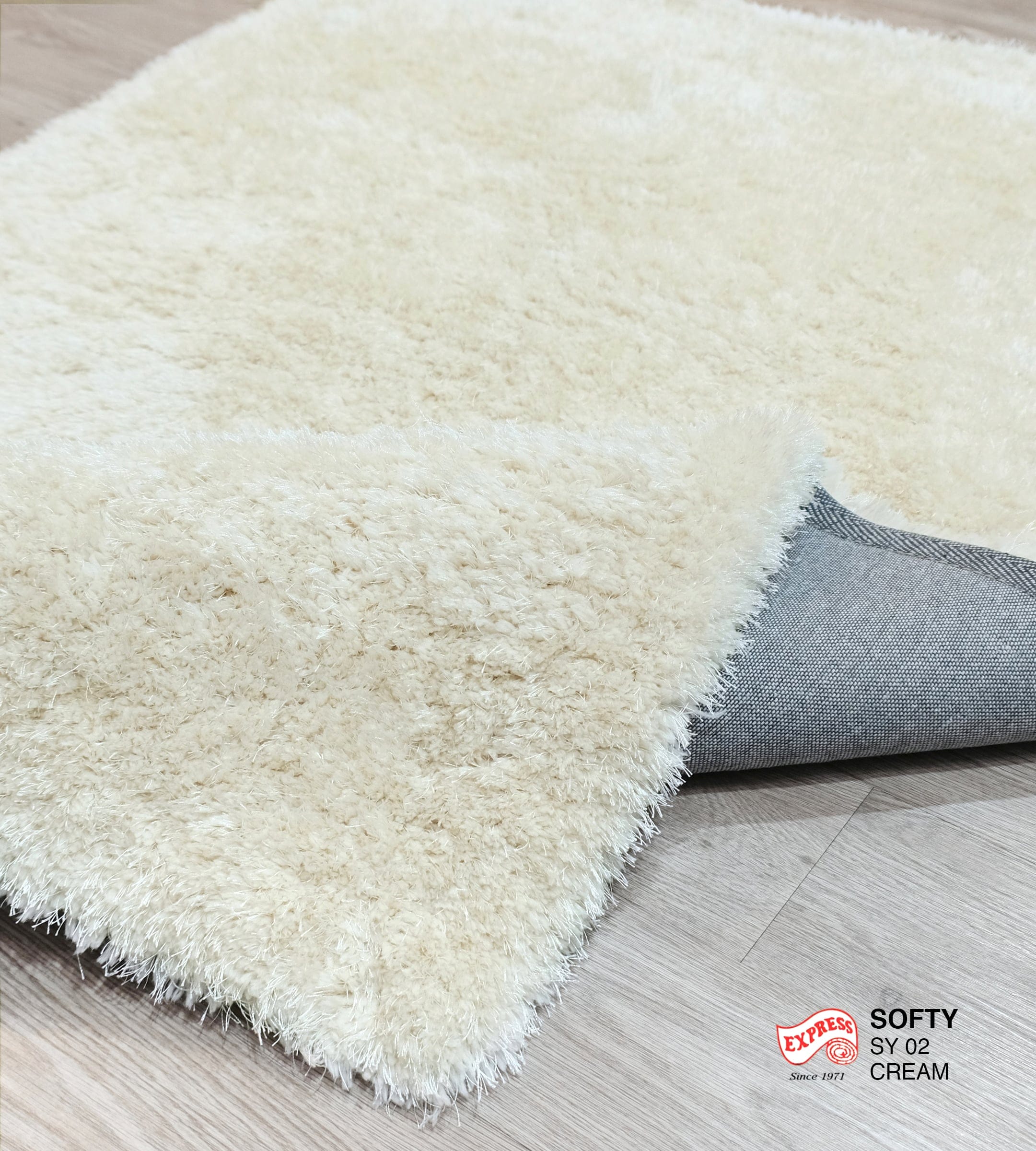 พรมปูพื่น EXPRESS CARPET รุ่น SOFTY รหัส SY02 ขนาด 120X170 ซม. หนา 30 มม. สีครีม_3
