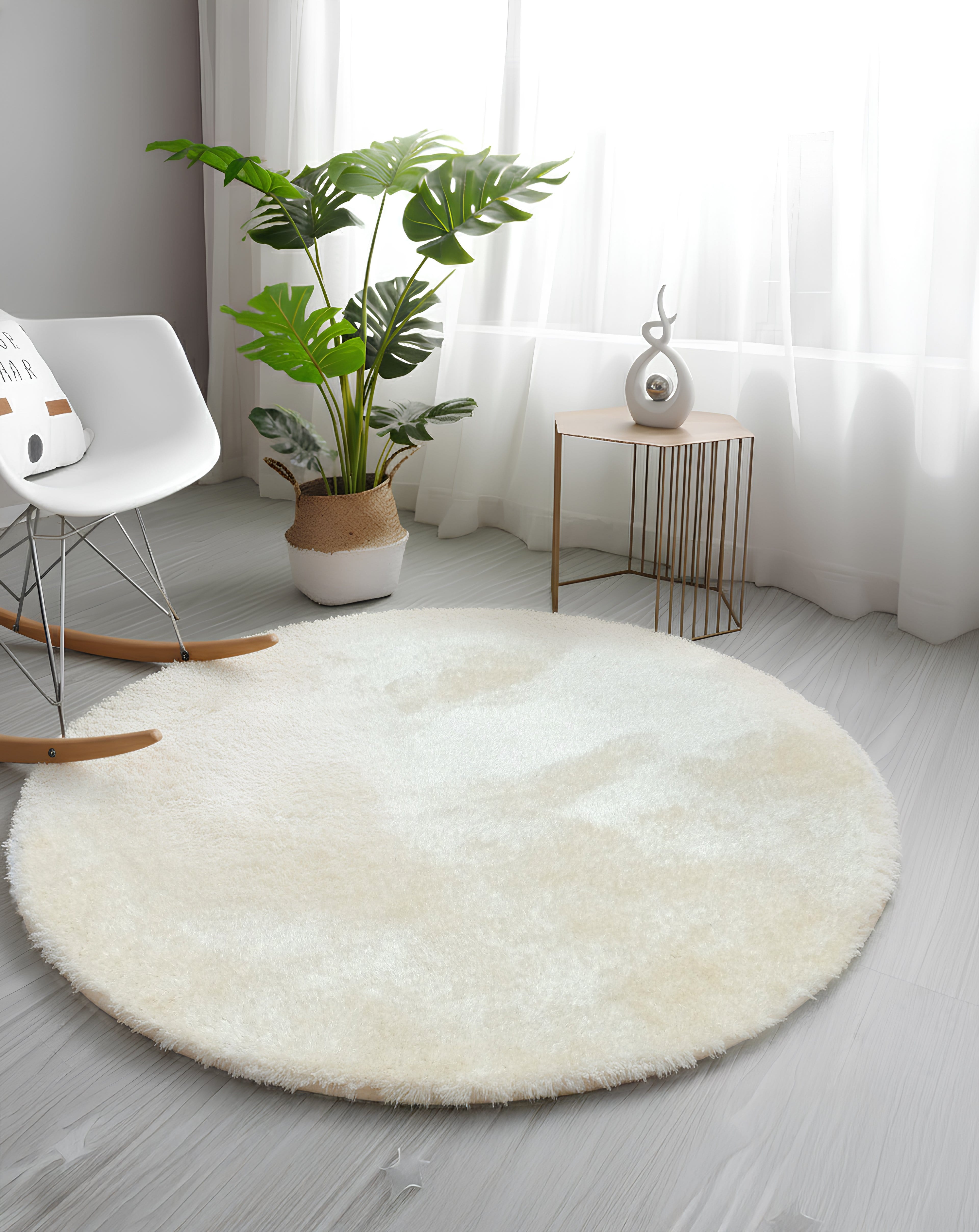 พรมปูพื้น EXPRESS CARPET รุ่น SOFTY รหัส SY02 วงกลมเส้นผ่านศูนย์กลาง 160 ซม. หนา 30 มม. สีครีม_3