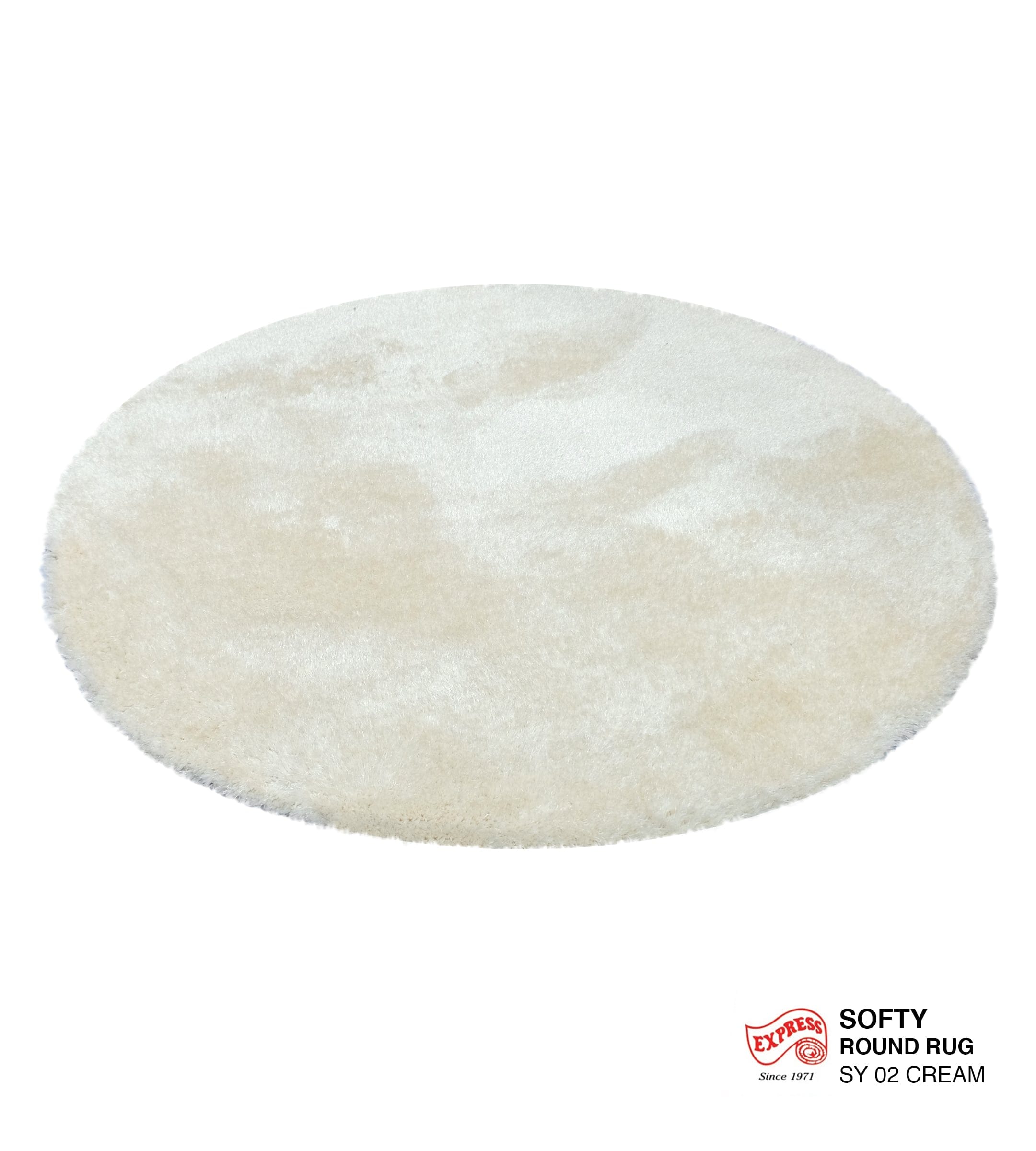 พรมปูพื้น EXPRESS CARPET รุ่น SOFTY รหัส SY02 วงกลมเส้นผ่านศูนย์กลาง 160 ซม. หนา 30 มม. สีครีม_1