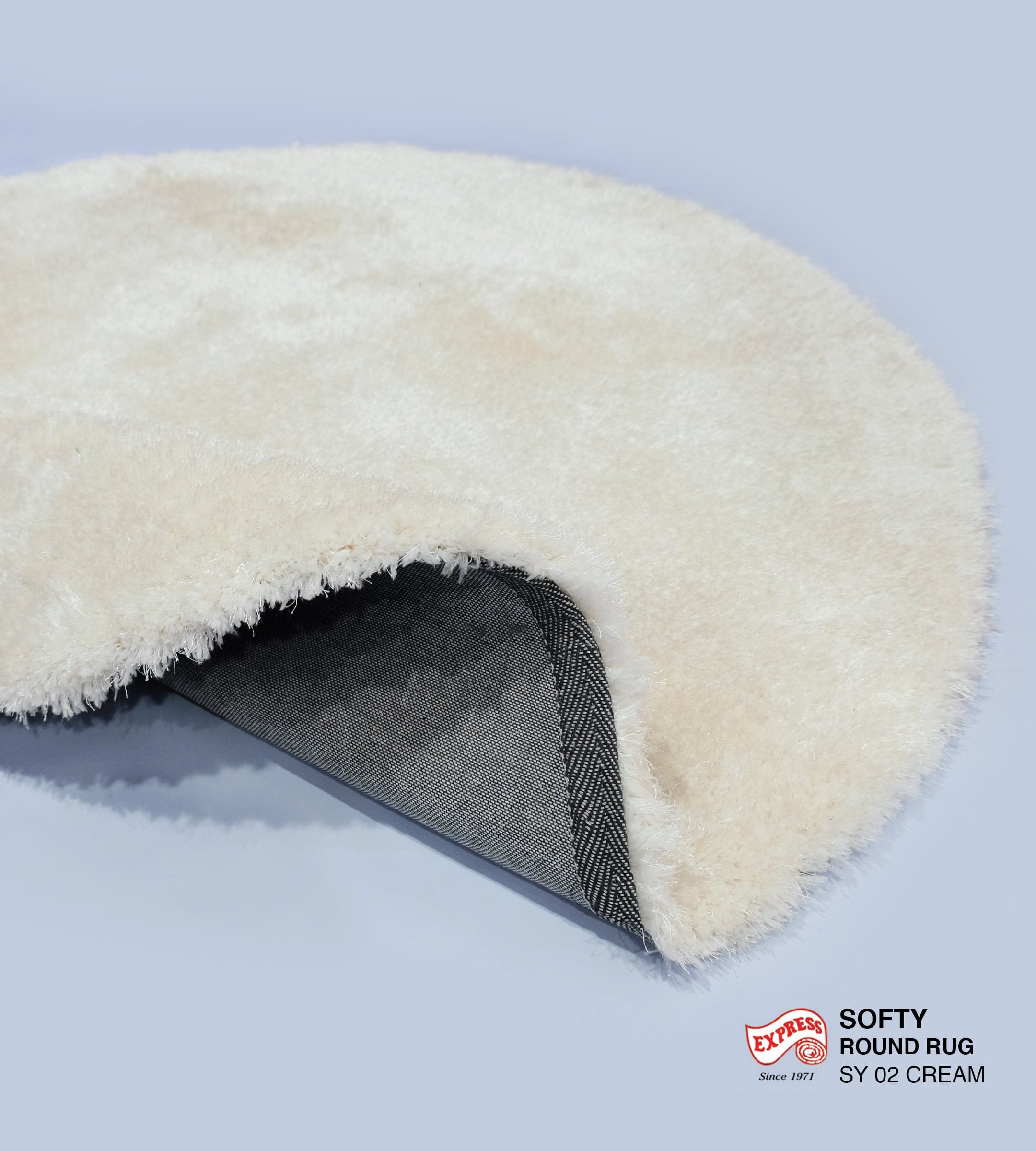 พรมปูพื้น EXPRESS CARPET รุ่น SOFTY รหัส SY02 วงกลมเส้นผ่านศูนย์กลาง 160 ซม. หนา 30 มม. สีครีม_2