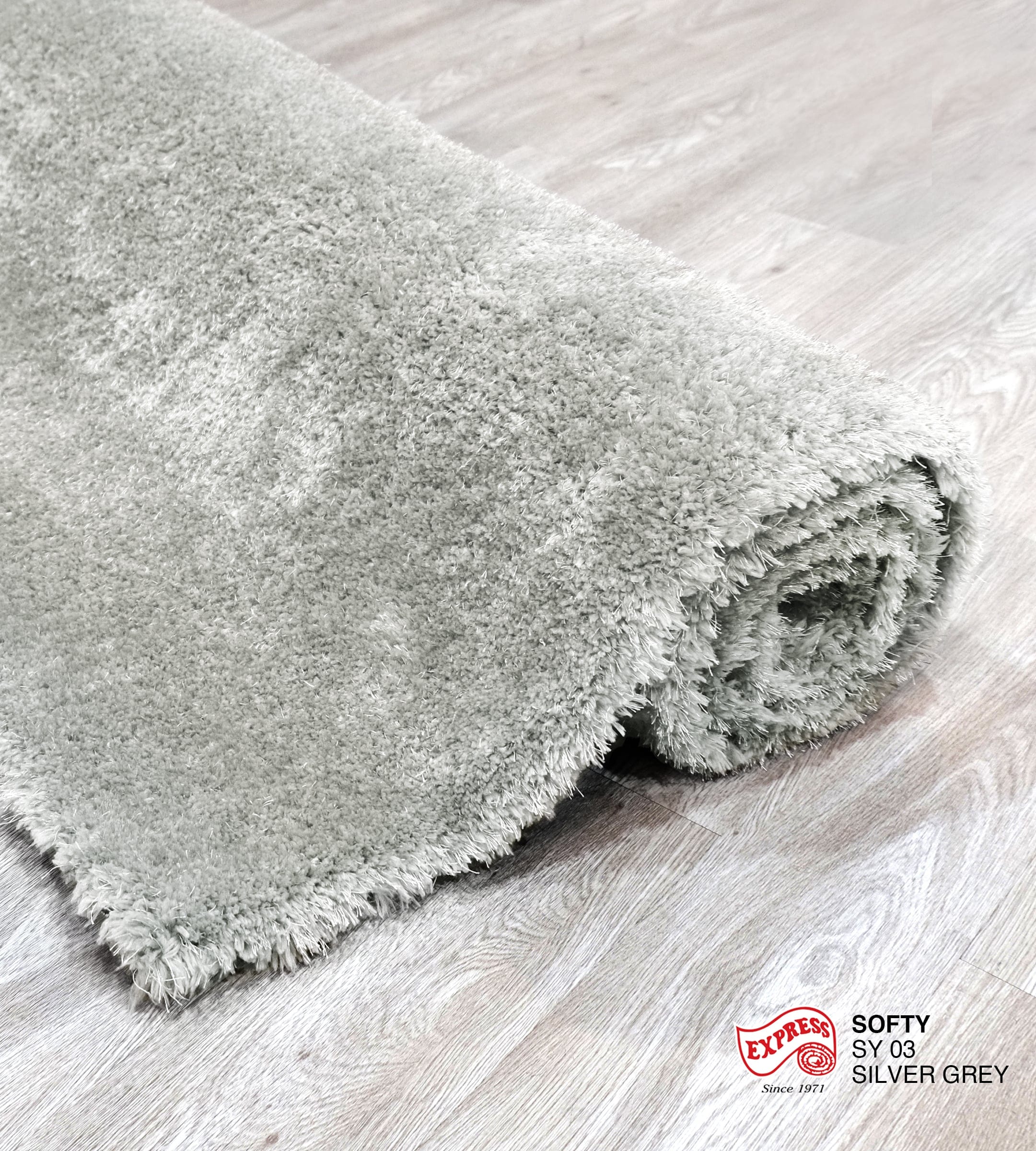 พรมปูพื้น EXPRESS CARPET รุ่น SOFTY รหัส SY03 ขนาด 160X230 ซม. หนา 30 มม. เทา_2