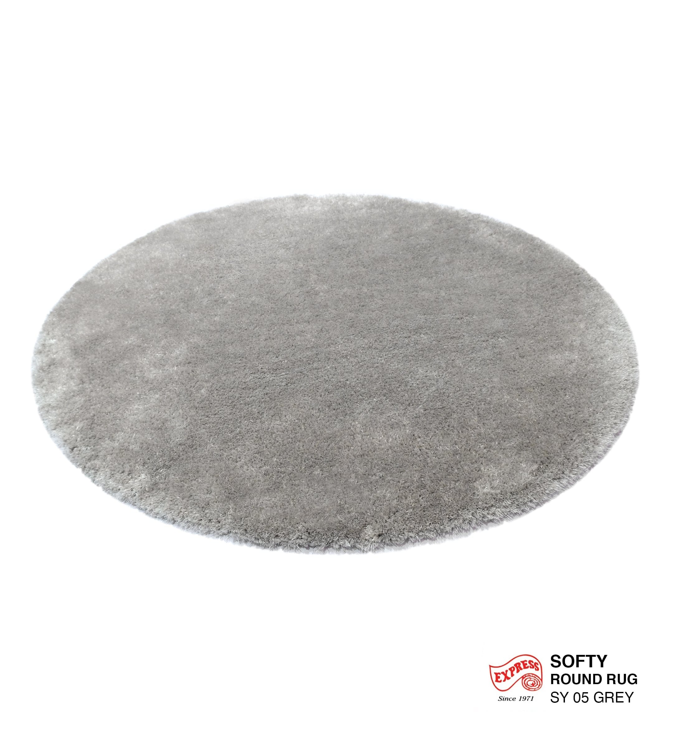 พรมปูพื้น EXPRESS CARPET รุ่น Softy รหัส SY05 วงกลมเส้นผ่านศูนย์กลาง 160 ซม. หนา 30 มม. สีเทา_1