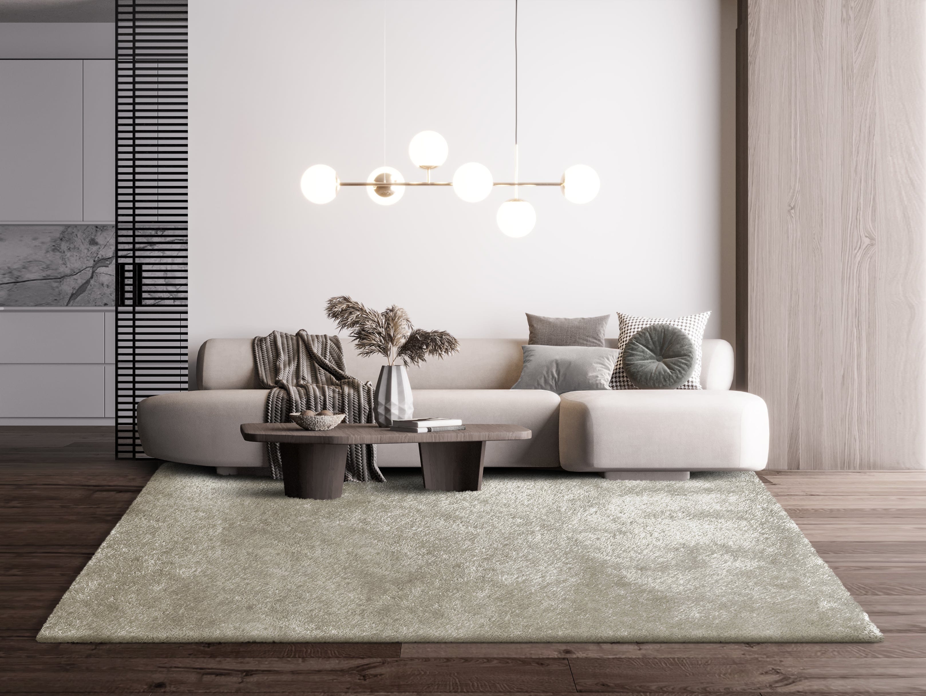 พรมปูพื้น EXPRESS CARPET รุ่น SOFTY รหัส SY07 ขนาด 200X290 ซม. หนา 30 มม. สีเบจ_4