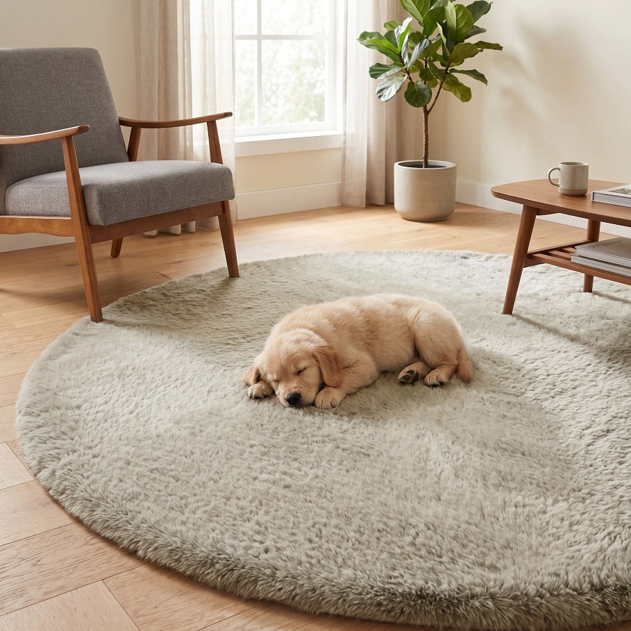 พรมปูพื้นวงกลม EXPRESS CARPET รุ่น BAMBI รหัส BB09 C200 ขนาด เส้นผ่านศูนย์กลาง 200 ซม. หนา 35 มม.  สีน้ำตาล_3
