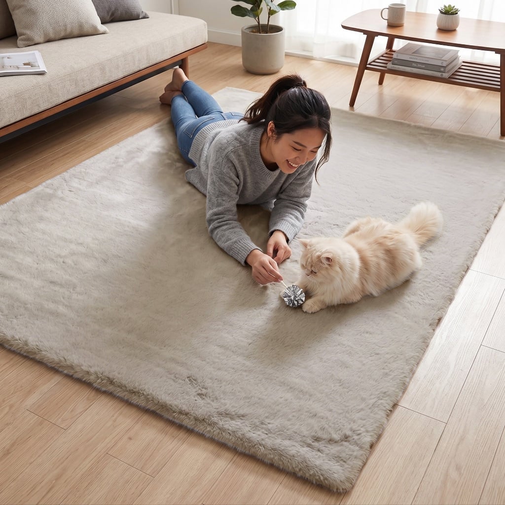 พรมปูพื้น EXPRESS CARPET รุ่น BAMBI รหัส BB09 M ขนาด 120X160 ซม. หนา 35 มม.  สีน้ำตาล_3