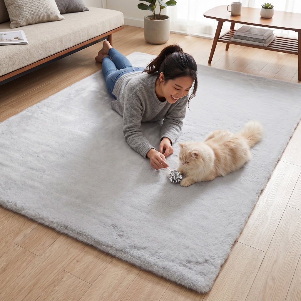 พรมปูพื้น EXPRESS CARPET รุ่น BAMBI รหัส BB07 M ขนาด 120X160 ซม. หนา 35 มม.  สีเทา_3