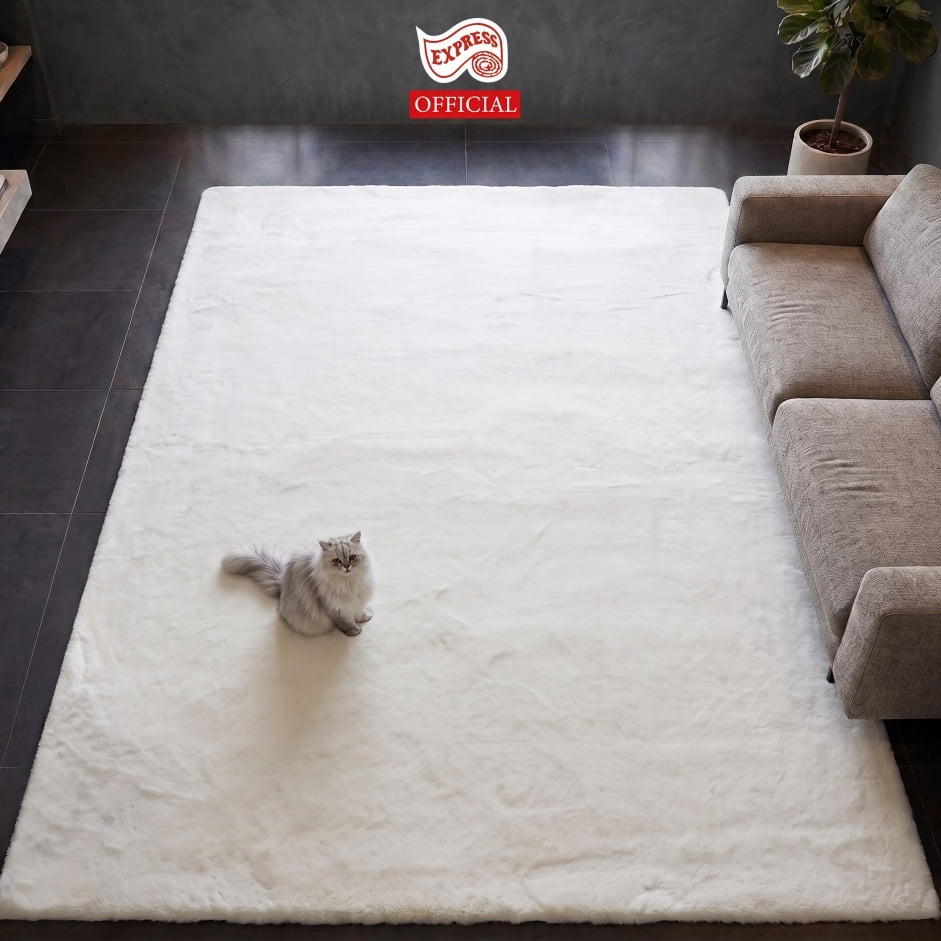 พรมปูพื้น EXPRESS CARPET รุ่น BAMBI รหัส BB10 L1 ขนาด 200X290 ซม. หนา 35 มม.  สีขาว_3