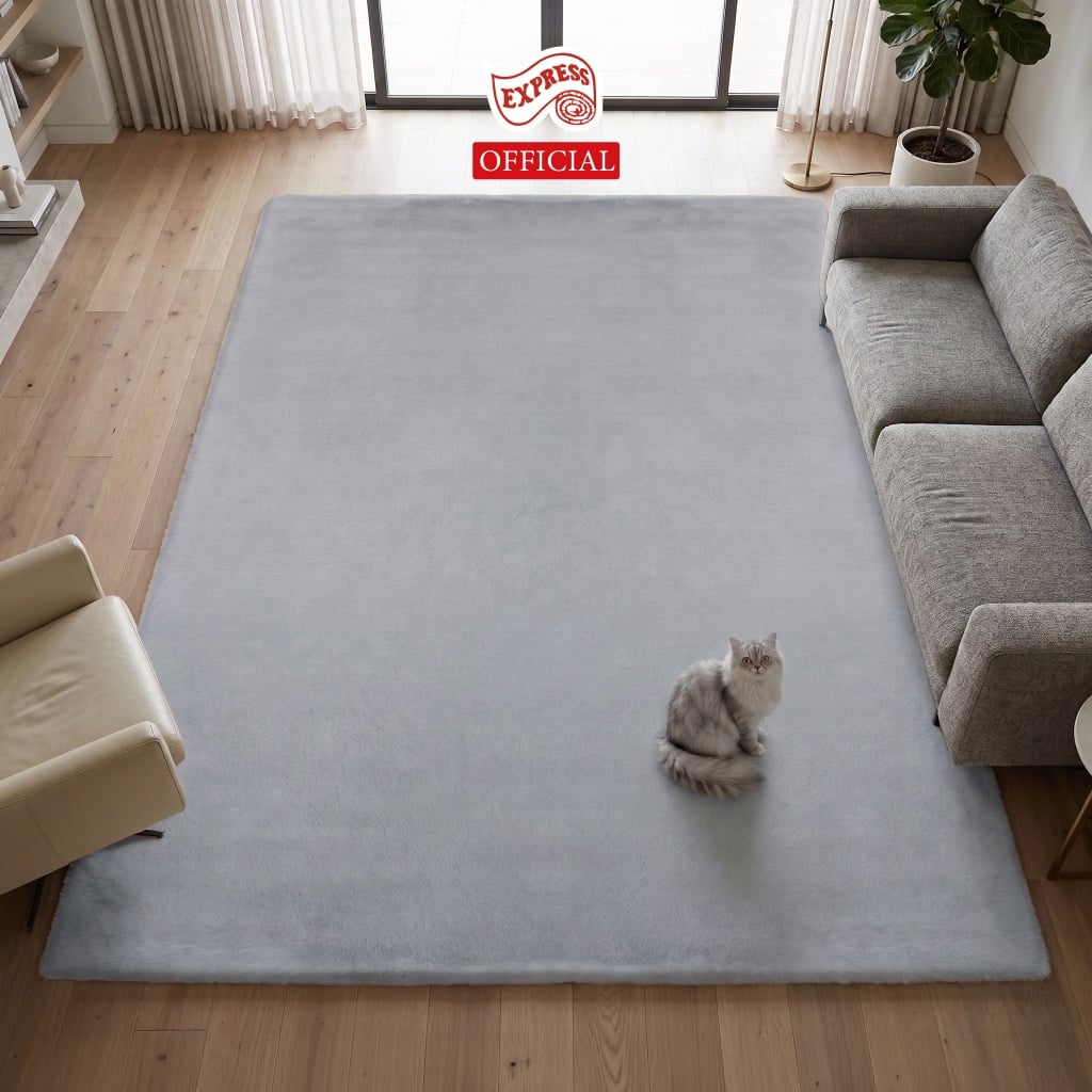 พรมปูพื้น EXPRESS CARPET รุ่น BAMBI รหัส BB07 L1 ขนาด 200X290 ซม. หนา 35 มม.  สีเทา_3