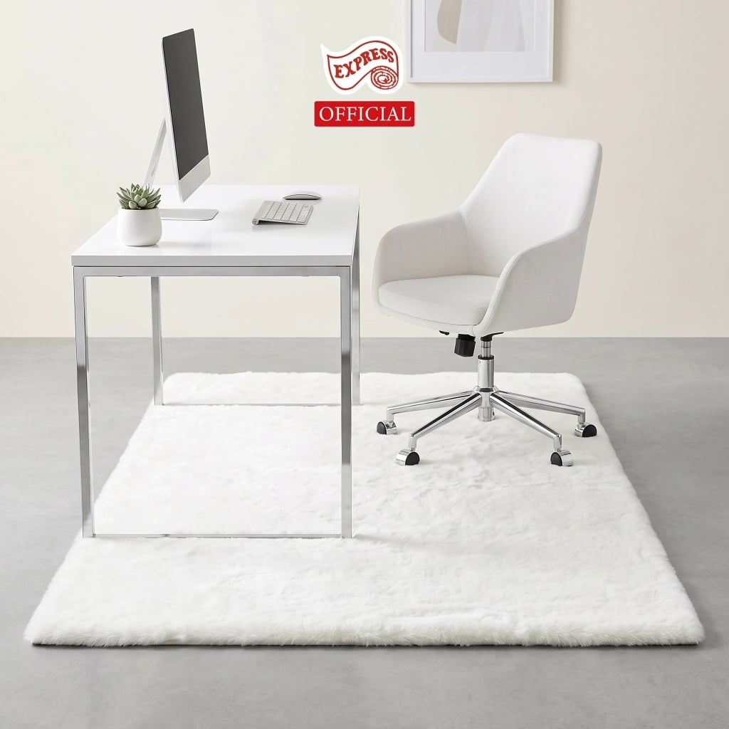 พรมปูพื้น EXPRESS CARPET รุ่น BAMBI รหัส BB10 S ขนาด 80X150 ซม. หนา 35 มม.  สีขาว_3