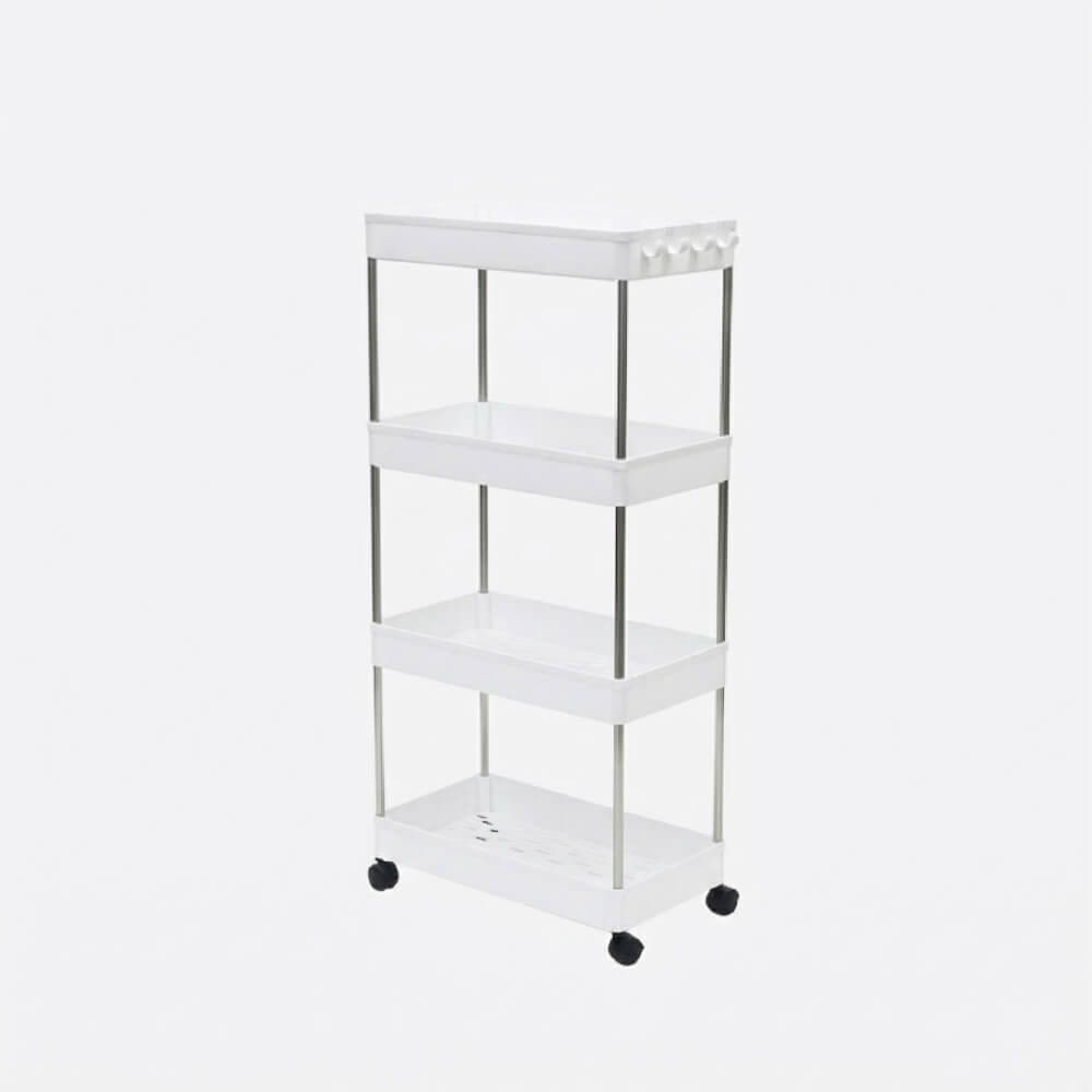 ชั้นวางรถเข็นอเนกประสงค์ KEFVA 4 ชั้น โครงสแตนเลส พร้อมล้อเลื่อน ขนาด 40X22X85 ซม._0