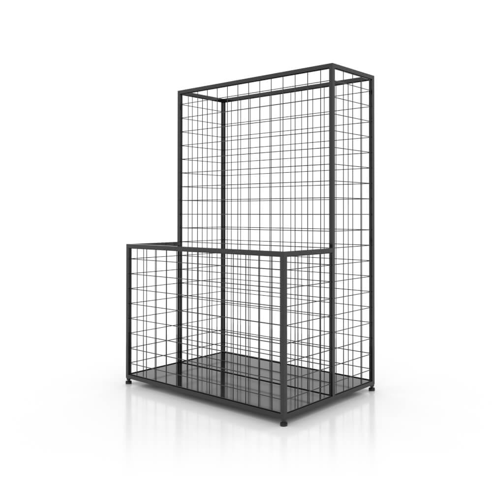 ชั้นวางของด้ามยาว KEFVA 2 ระดับ ขนาด 45X70X100 ซม. (ปุ่มปรับระดับ) สีดำ