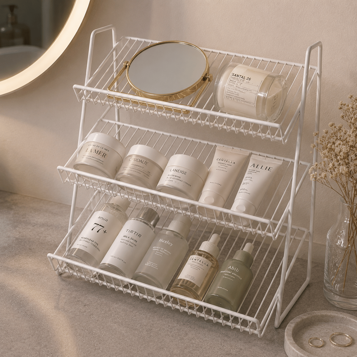 ชั้นจัดระเบียบเคาน์เตอร์ KEFVA 4 ชั้น ขนาด 19X50X50 ซม. สีดำ_1