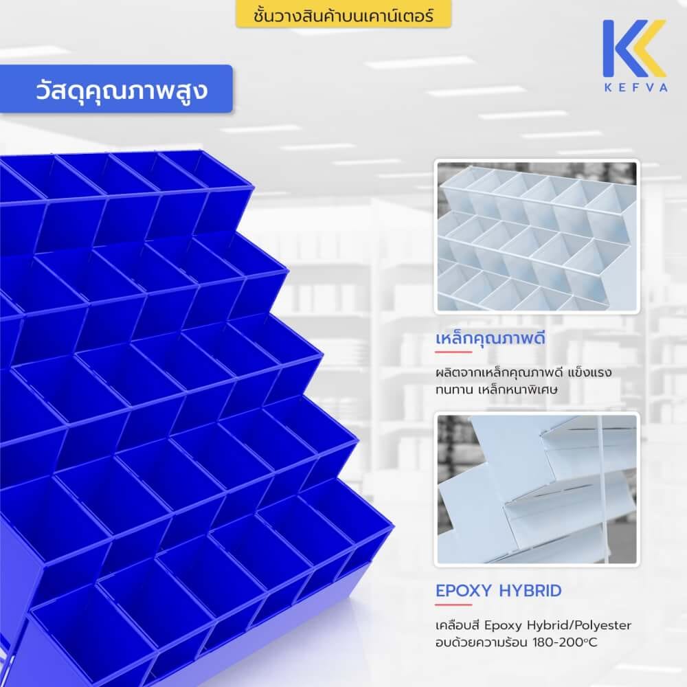 ชั้นวางเครื่องเขียนเหล็ก KEFVA ชั้นวางปากกา 5 ชั้น 30 ช่อง ขนาด 30X40X42 ซม. สีแดง_3