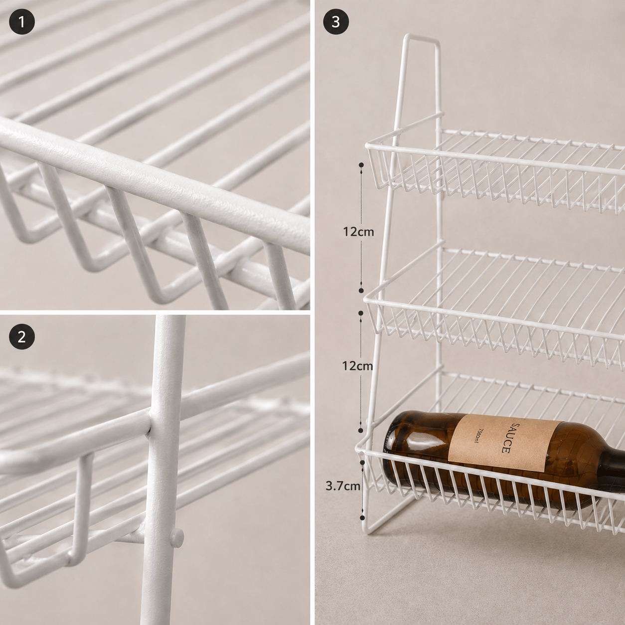 ชั้นจัดระเบียบเคาน์เตอร์ KEFVA 4 ชั้น ขนาด 19X50X50 ซม. สีดำ_3