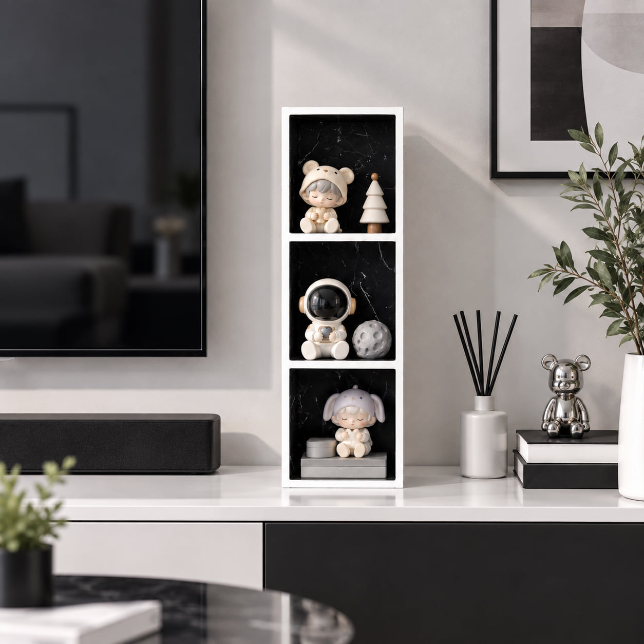 ชั้นวางของอเนกประสงค์ 3 ช่อง KEFVA 10X14X40 ซม. ลายไม้แอช_1