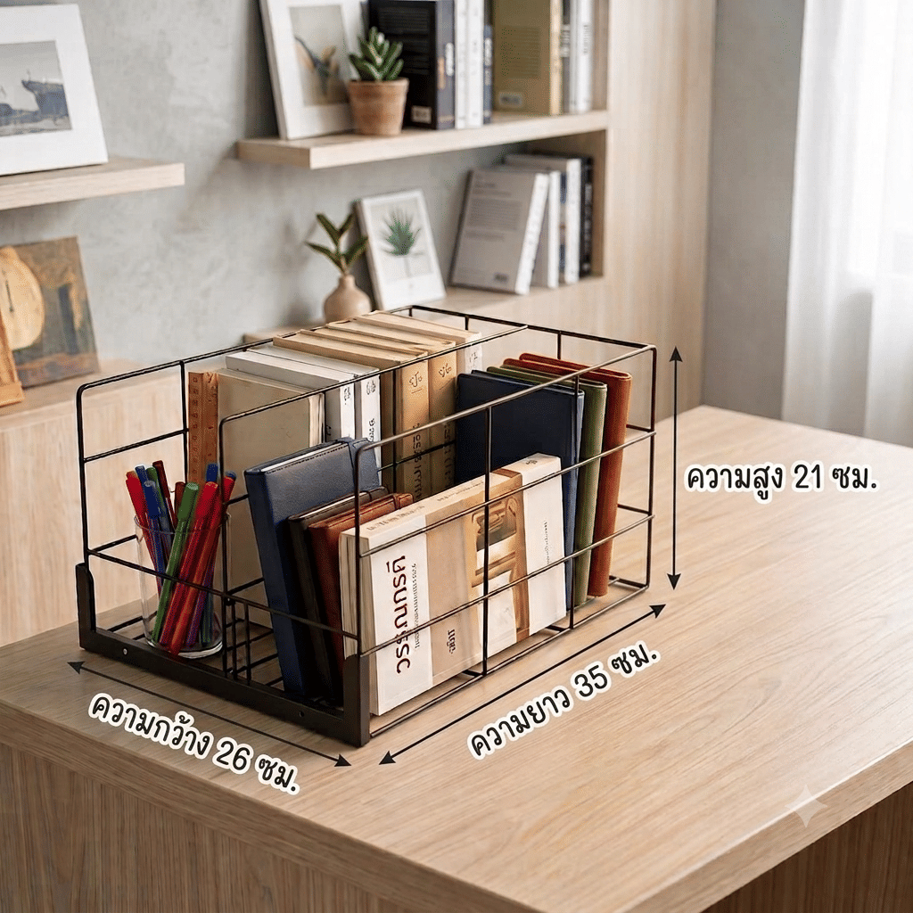 ตะแกรงจัดระเบียบสินค้า KEFVA ขนาด 35X26X21 ซม. สีขาวฟ้า_4
