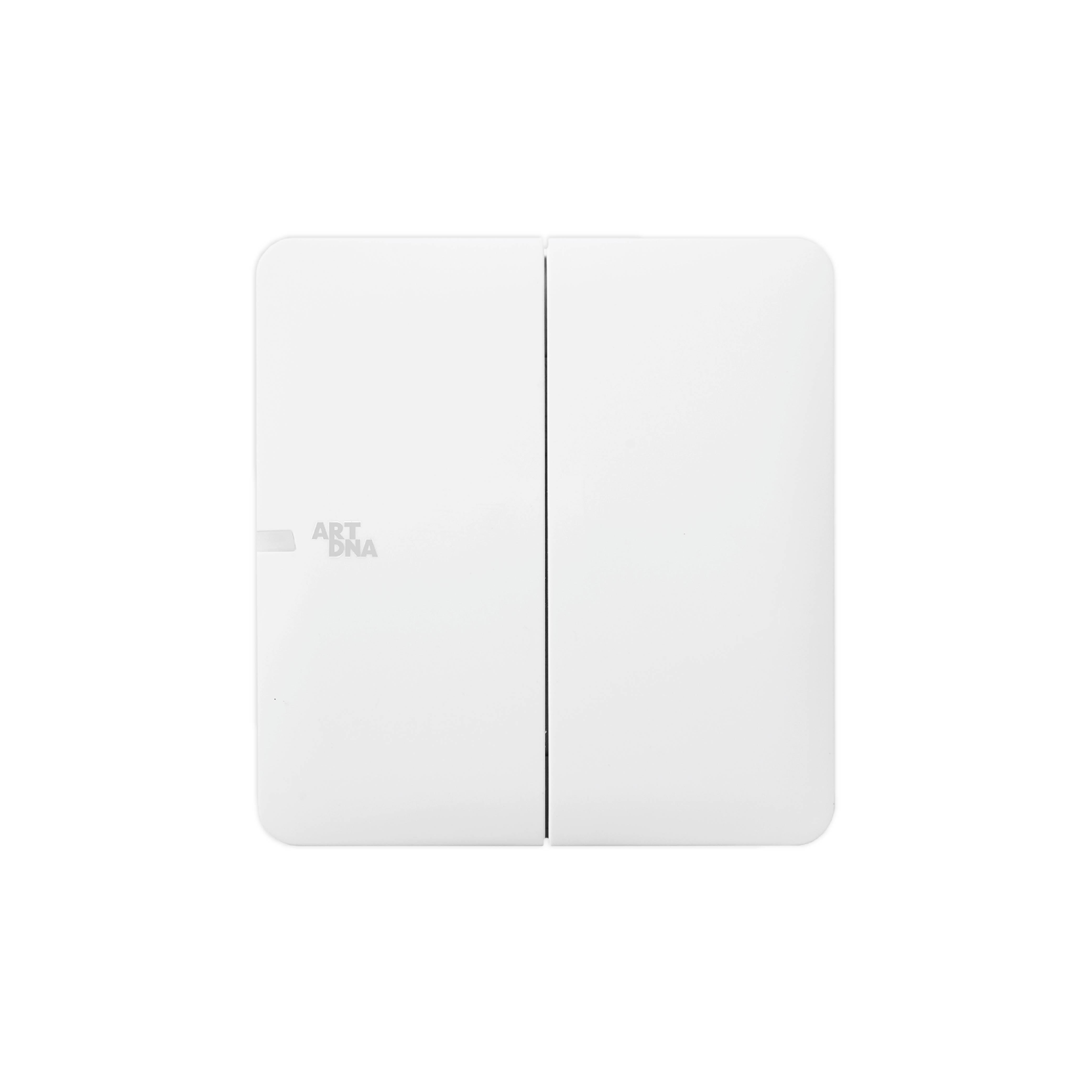 ชุดสวิตซ์ 1 ทาง 2 ช่อง ART DNA A63 FRAMELESS สี WHITE DESIGN SWITCH_0