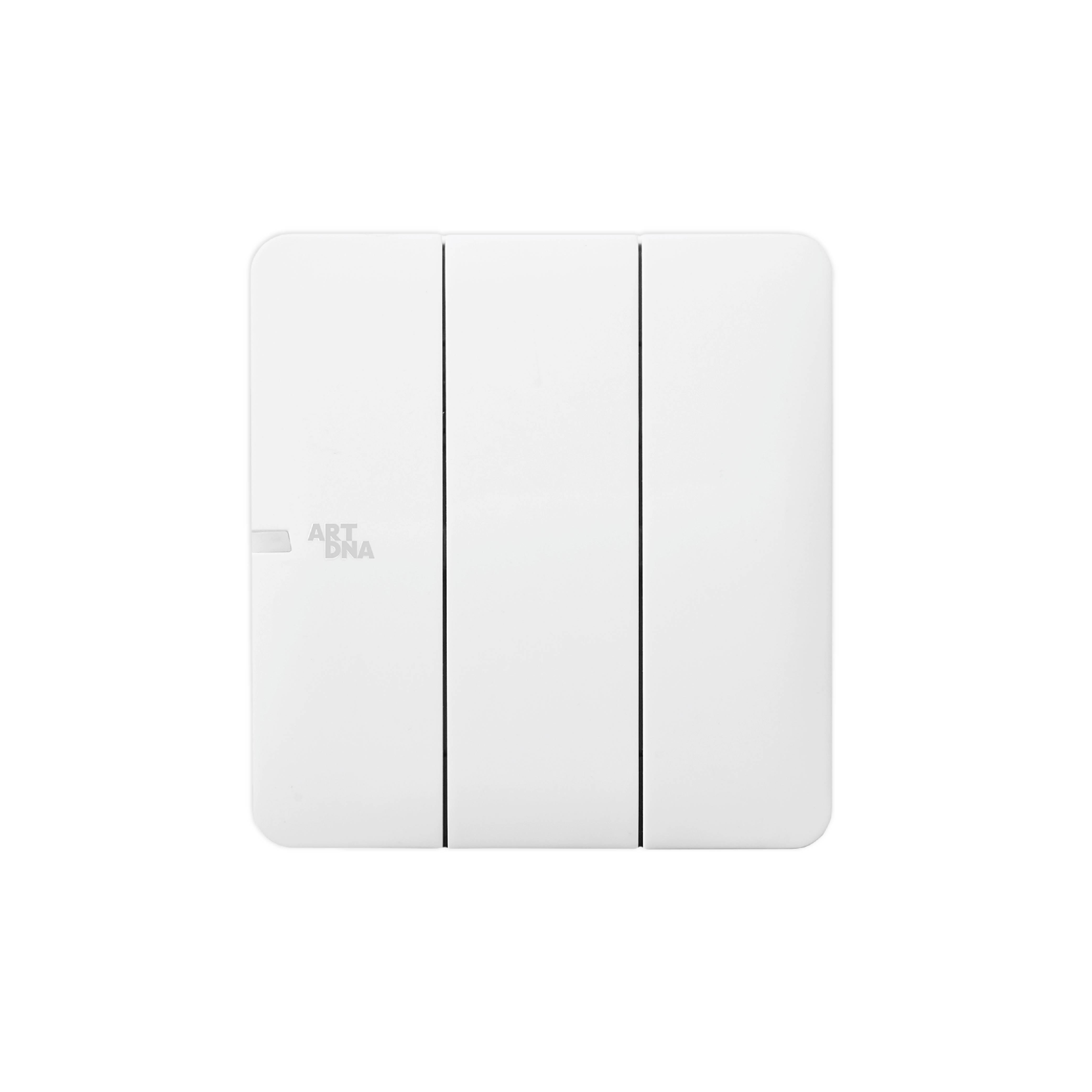 ชุดสวิตซ์ 1 ทาง 3 ช่อง ART DNA A63 FRAMELESS สี WHITE DESIGN SWITCH_0