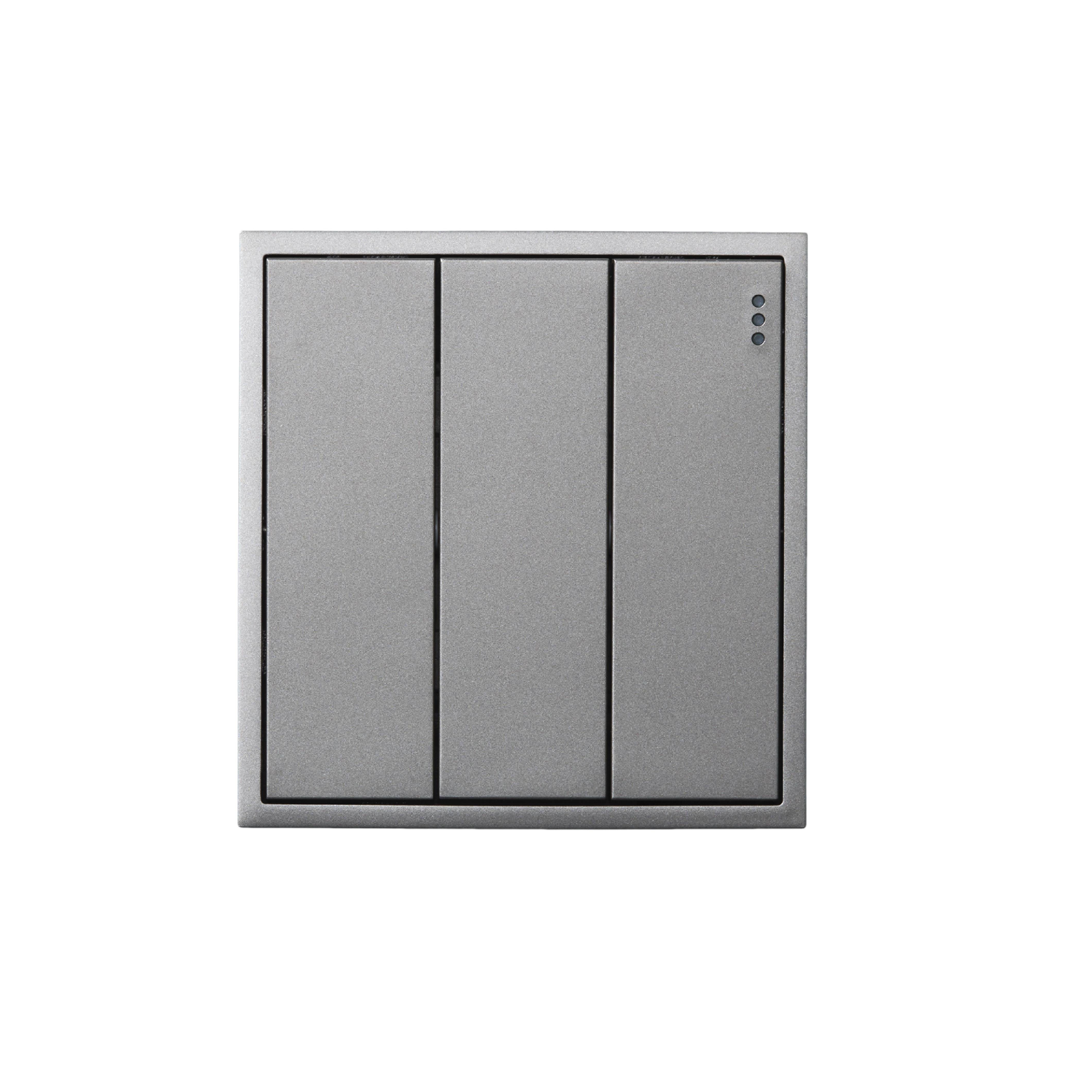 ชุดสวิตซ์ 1 ทาง 3 ช่อง ART DNA D3 SERIES สี GREY DESIGN SWITCH_1