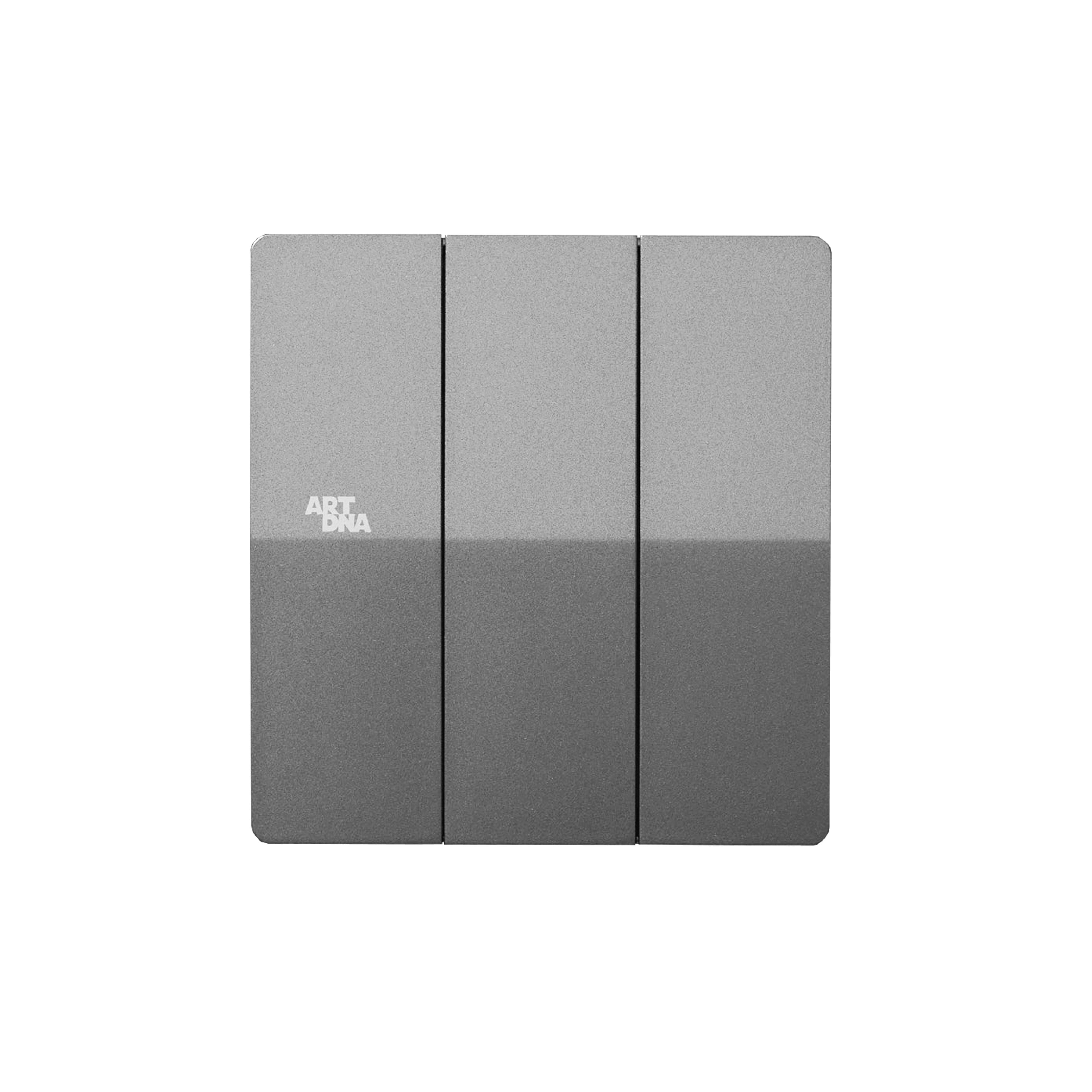 ชุดสวิตซ์ 2 ทาง 3 ช่อง ART DNA A61 FRAMELESS สี SILVER DESIGN SWITCH_1