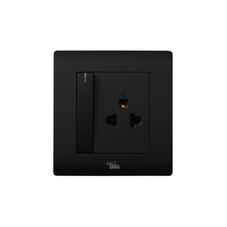 ชุดเต้ารับเดี่ยว 3 ขา ART DNA รุ่น A61 DESIGN พร้อมสวิตซ์ควมคุมปลั๊ก สี BLACK_1