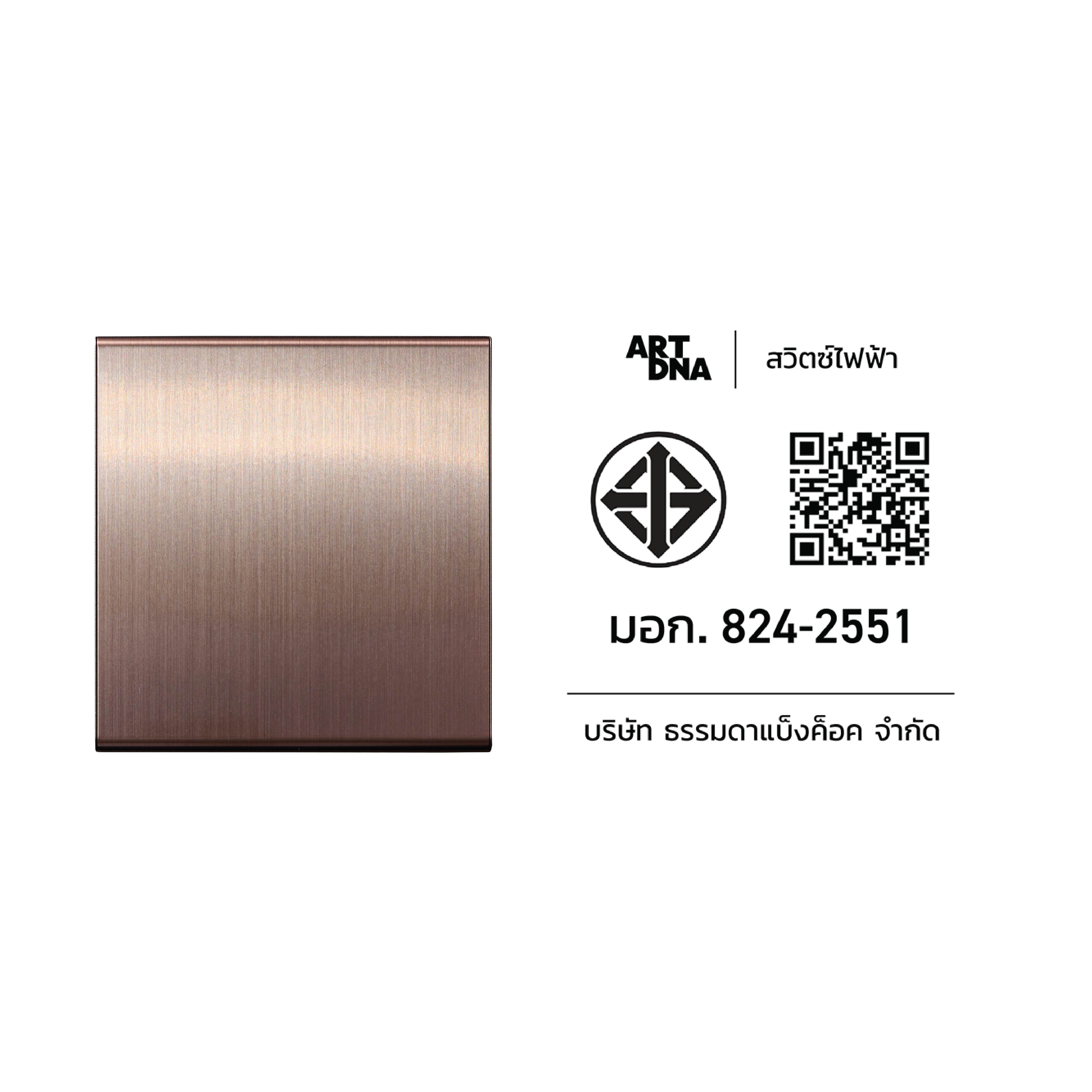 ชุดสวิตซ์ 1 ทาง 2 ช่อง ART DNA V23 SERIES สี BRUSH BROWN DESIGN SWITCH_3