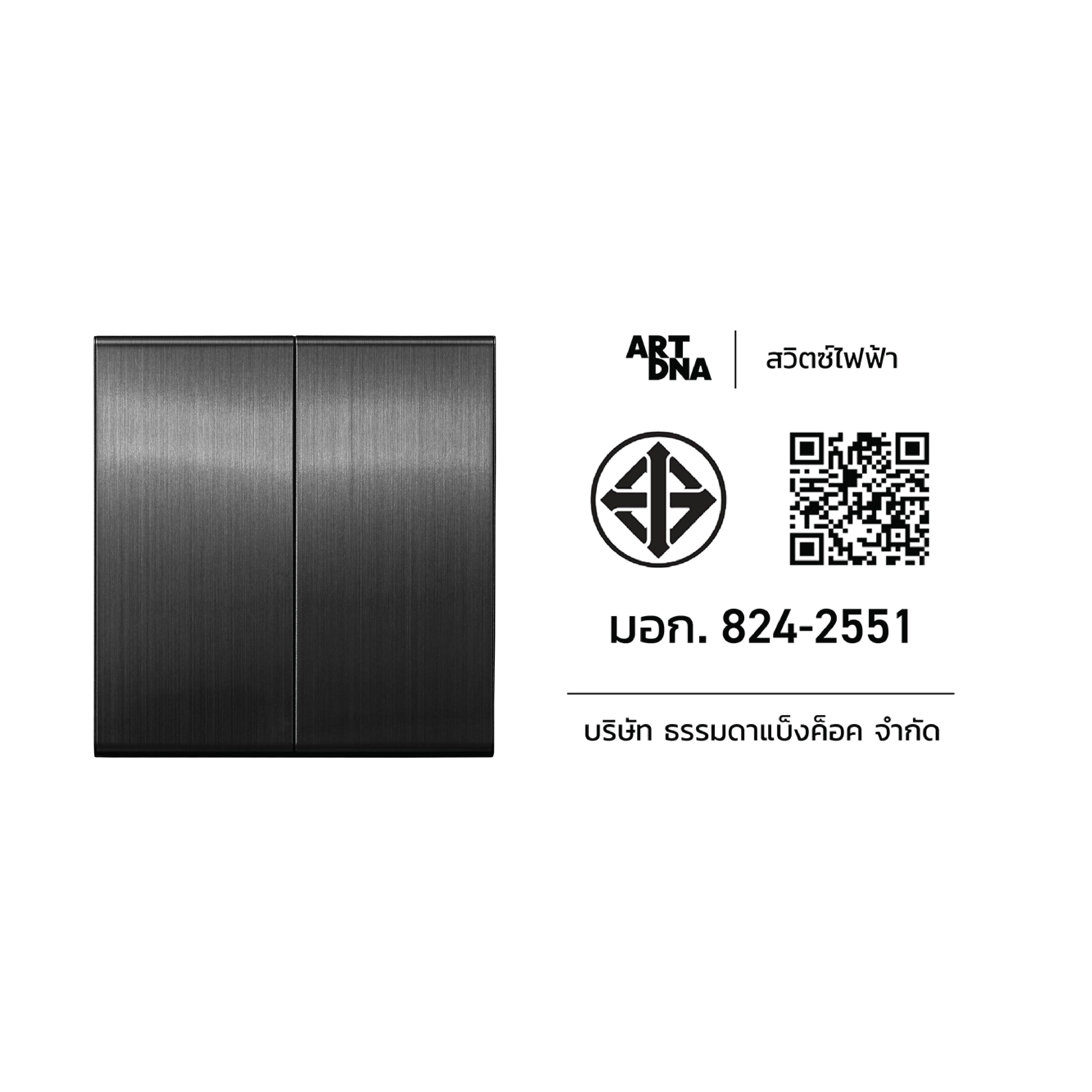 ชุดสวิตซ์ 1 ทาง 2 ช่อง ART DNA V23 SERIES สี BRUSH GREY DESIGN SWITCH_3