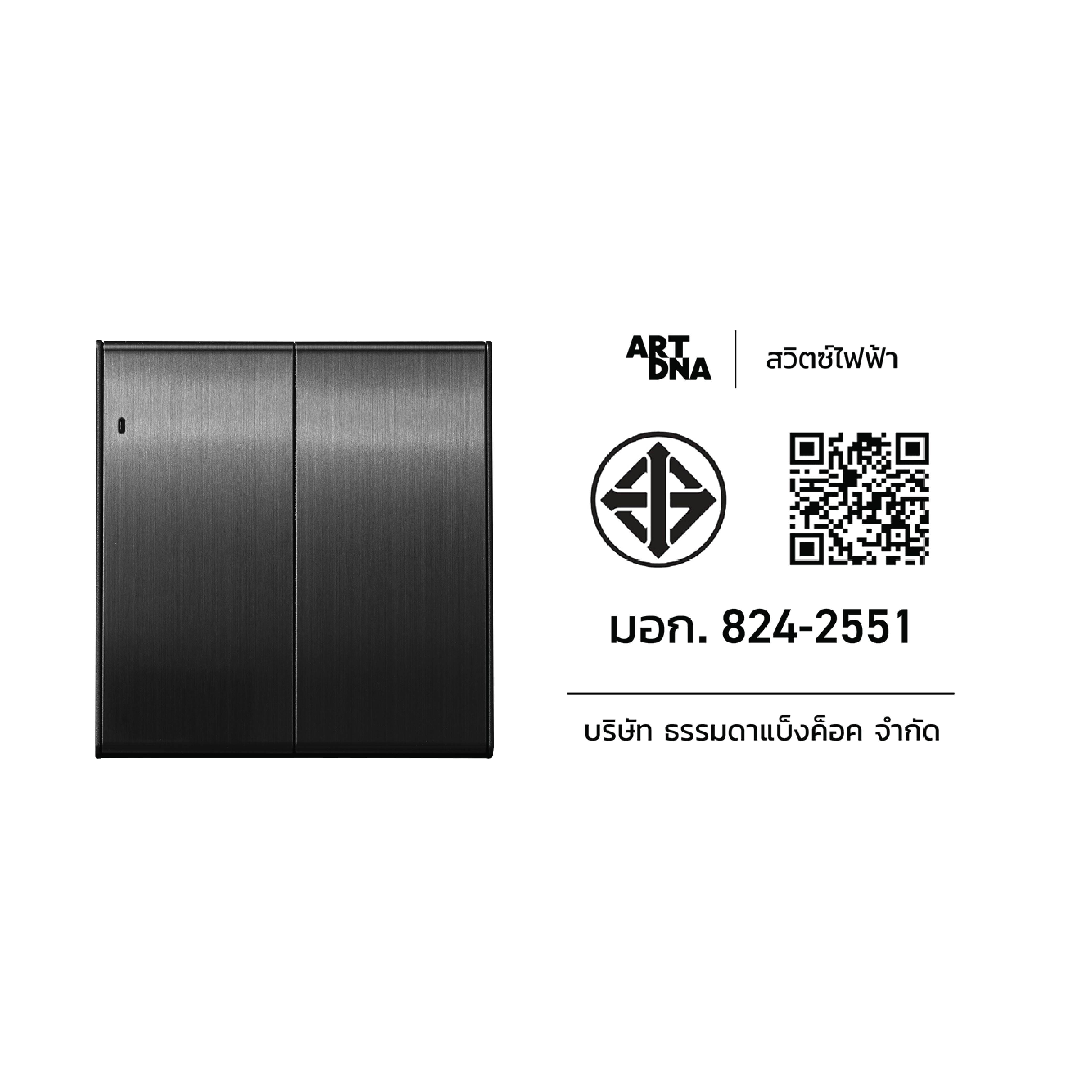 ชุดสวิตซ์ LED 2 ทาง 2 ช่อง ART DNA V23 SERIES สี BRUSH GREY DESIGN SWITCH_3