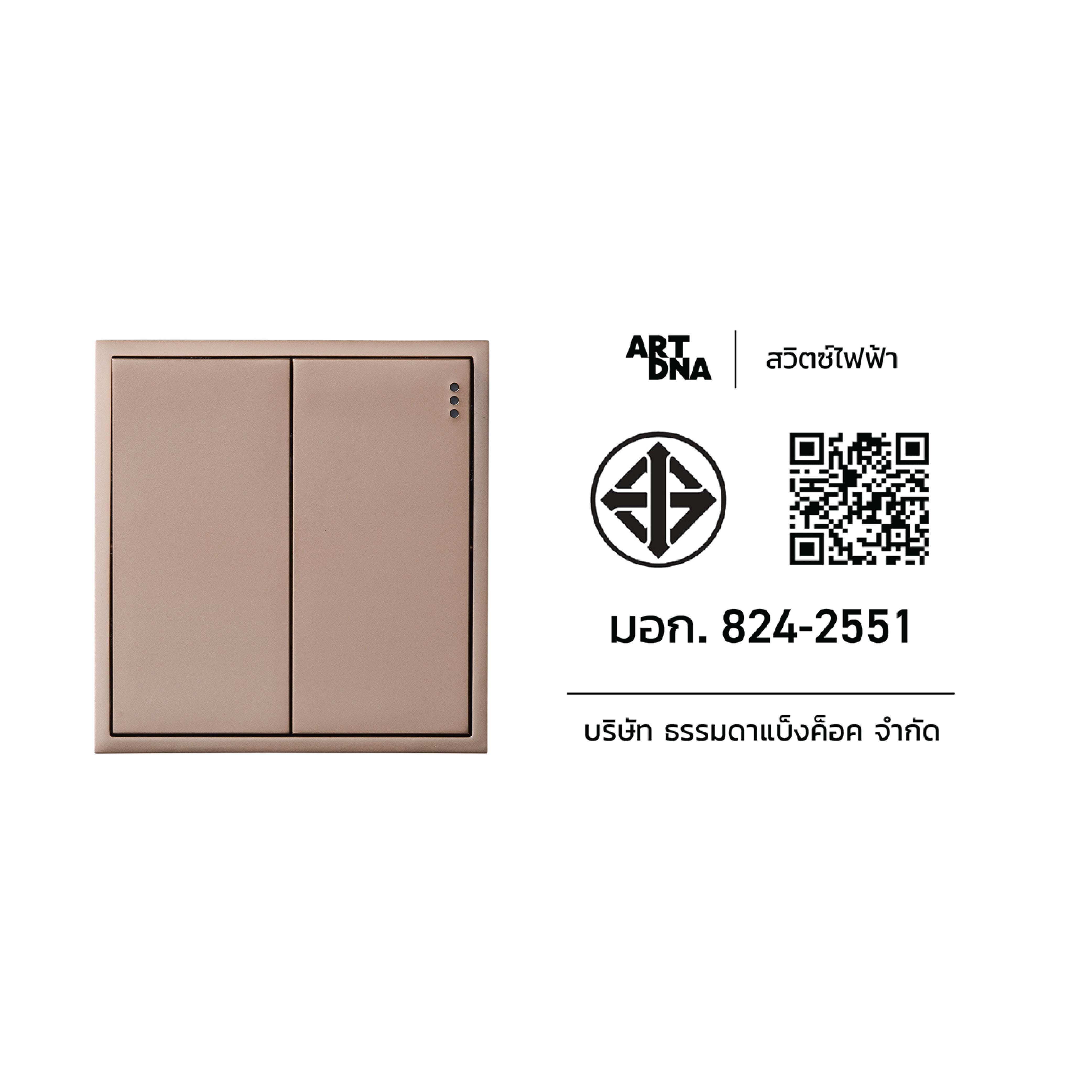 ชุดสวิตซ์ 2 ทาง 2 ช่อง ART DNA D3 SERIES สี GOLD DESIGN SWITCH_3