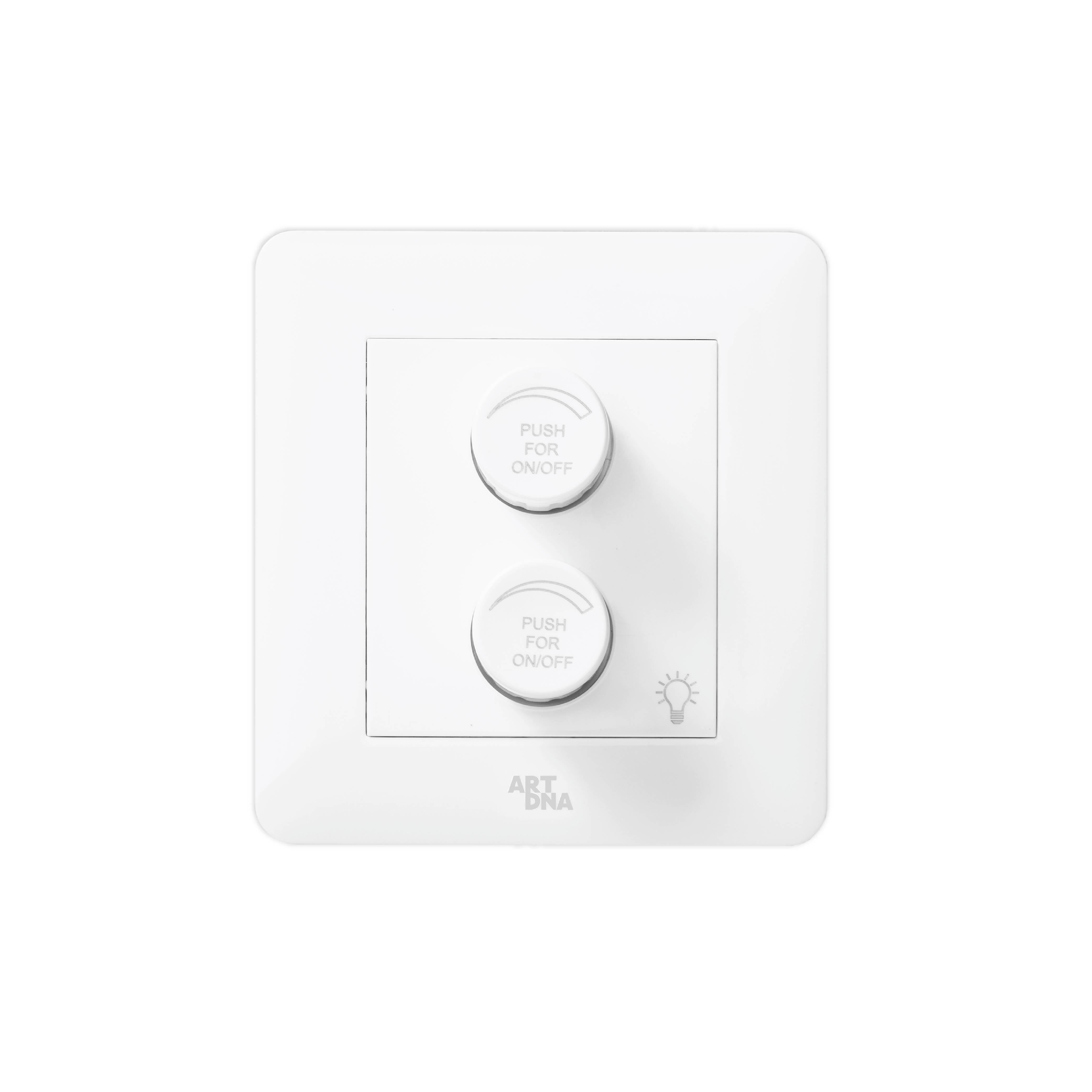 ชุดสวิตช์หรี่ไฟ ART DNA A63 SERIES WITH SOCKET 100 วัตต์ สีขาว_0
