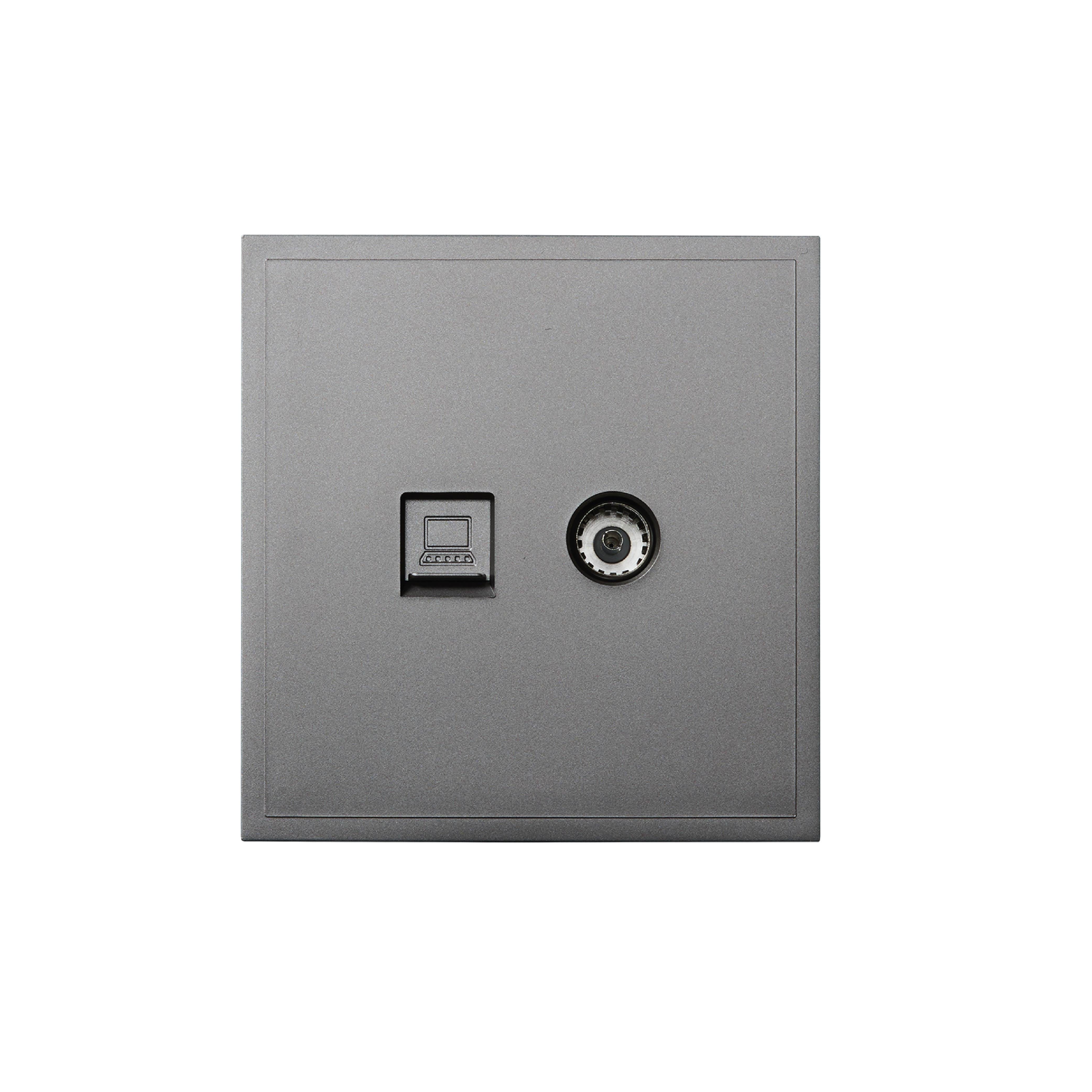 ชุดเต้ารับคอมพิวเตอร์และโทรทัศน์ ART DNA รุ่น D3 SERIES WITH SOCKET DESIGN สี GREY_1