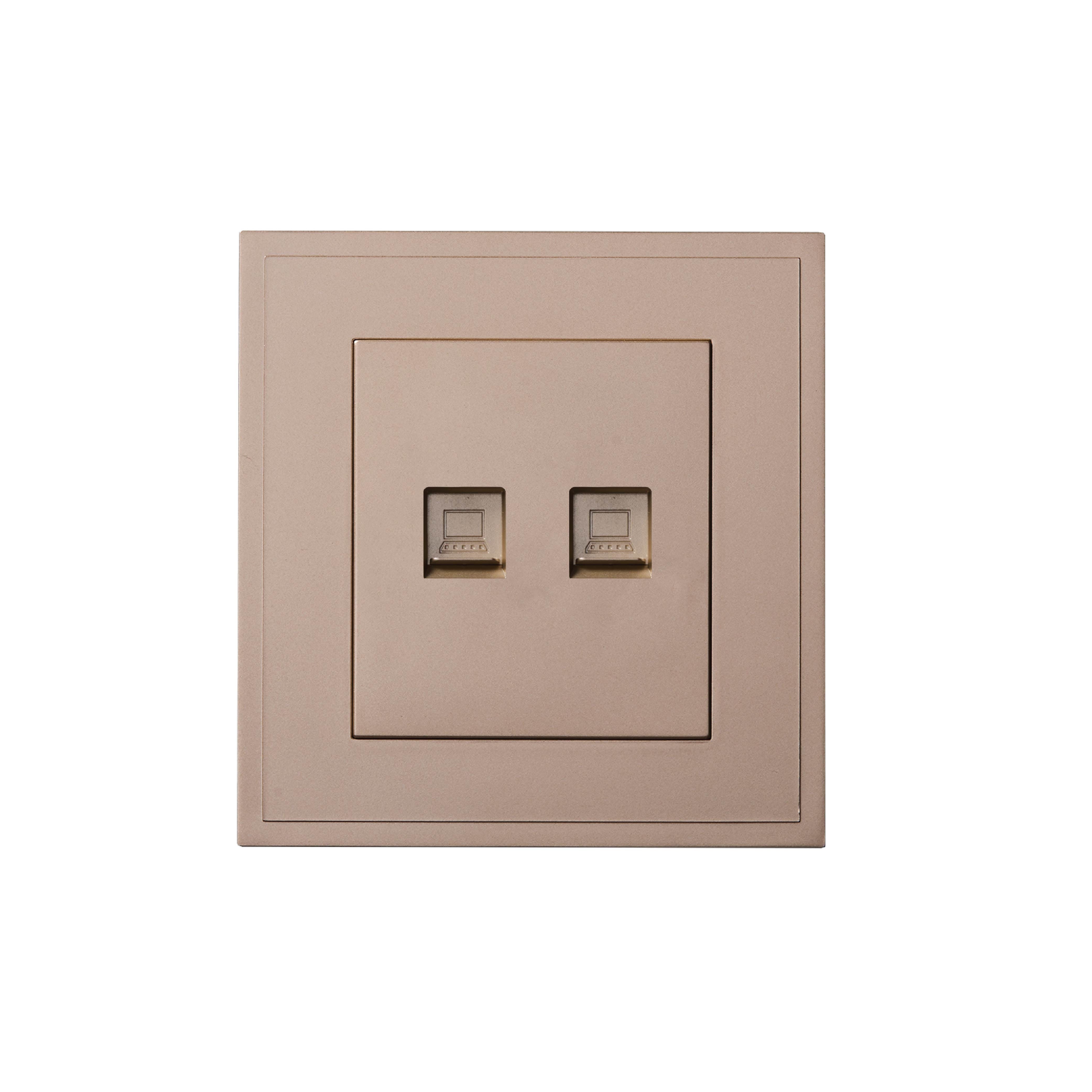 ชุดเต้ารับคอมพิวเตอร์คู่ DOUBLE LAN/CAT6 ART DNA รุ่น D3 SERIES WITH SOCKET DESIGN สี GOLD_1