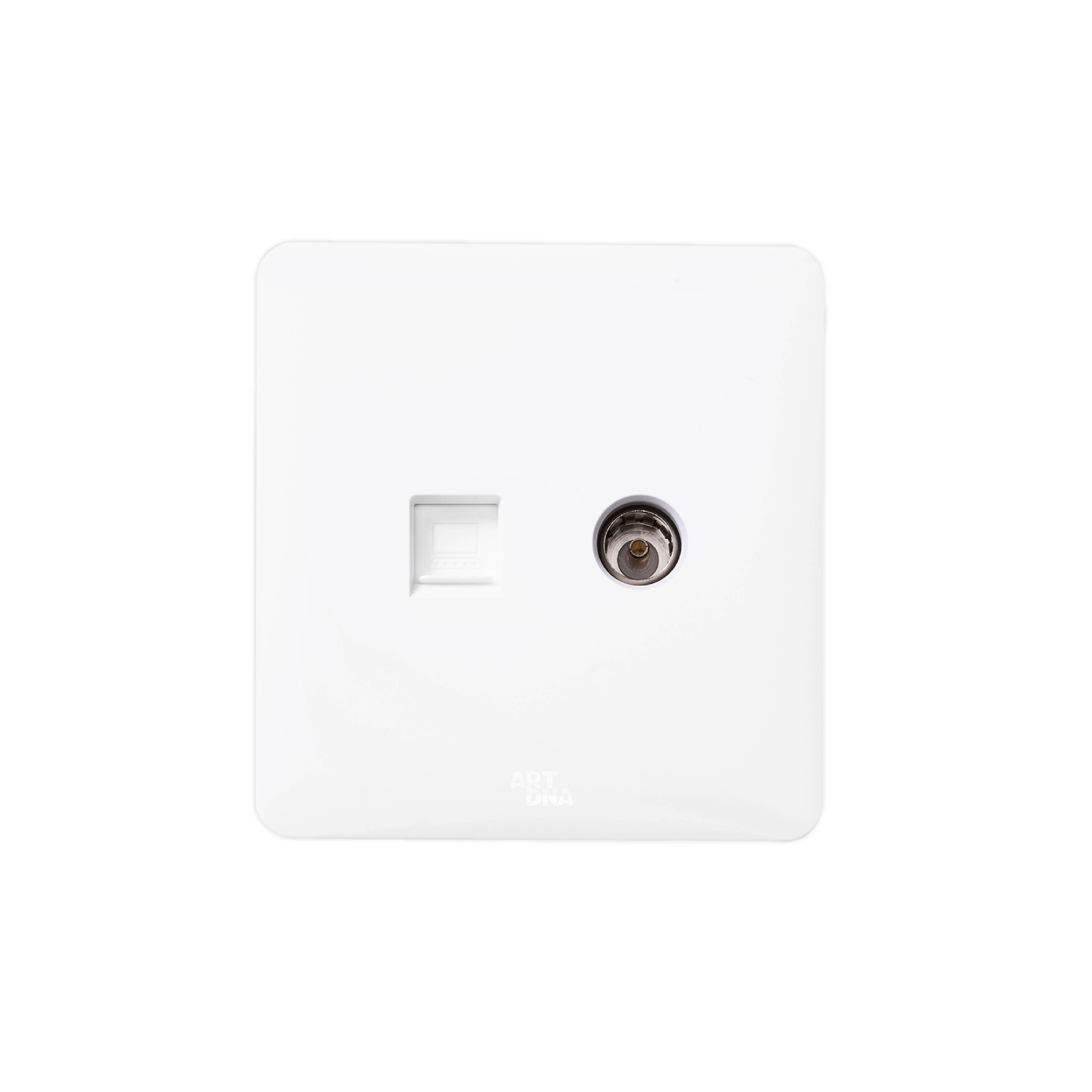ชุดเต้ารับคอมพิวเตอร์และโทรทัศน์ ART DNA รุ่น A63 SERIES WITH SOCKET DESIGN สี WHITE_1