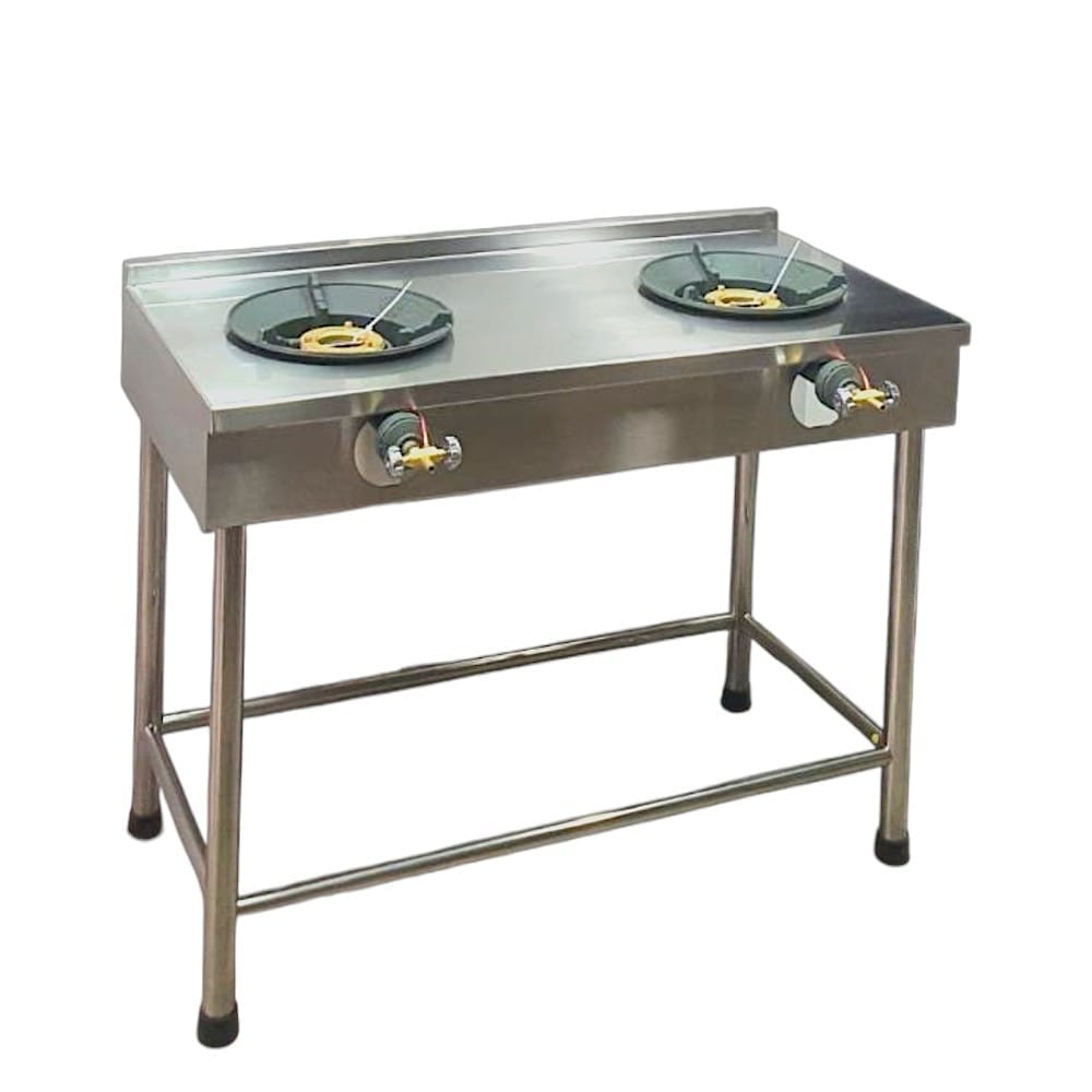 เตาแก๊สตั้งพื้น 2 หัวแก๊ส MEETANG STAINLESS สแตนเลส304 ขนาด 50X100X75ซม.