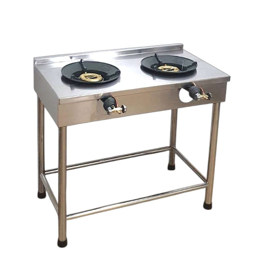 เตาแก๊สตั้งพื้น 2 หัวแก๊ส MEETANG STAINLESS สแตนเลส304 ขนาด 47X85X75ซม.