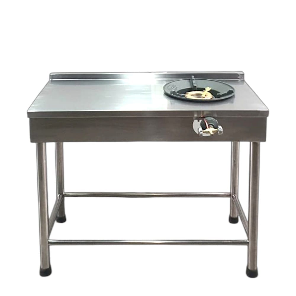 เตาแก๊สตั้งพื้น 1 หัวแก๊ส+1ที่พักซ้าย MEETANG STAINLESS สแตนเลส304 ขนาด 47X85X75ซม.