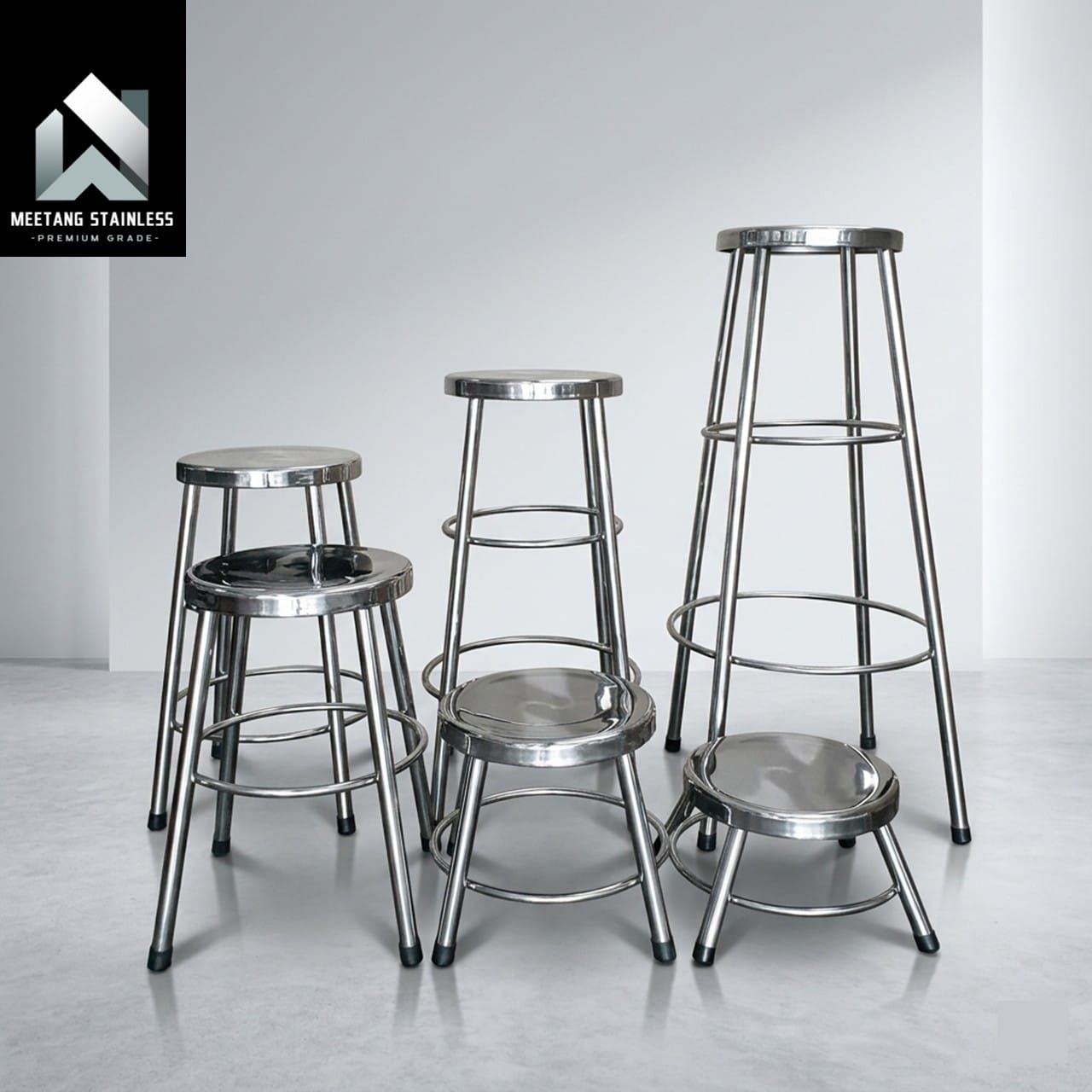 เก้าอี้สแตนเลส MEETANG STAINLESS ขนาด 30X30X50ซม._9