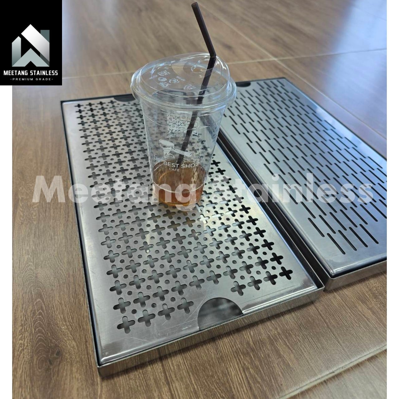 ถาดรองสเตนเลส MEETANG STAINLESS TRAYเส้นM-20*40 20X40 ซม._6