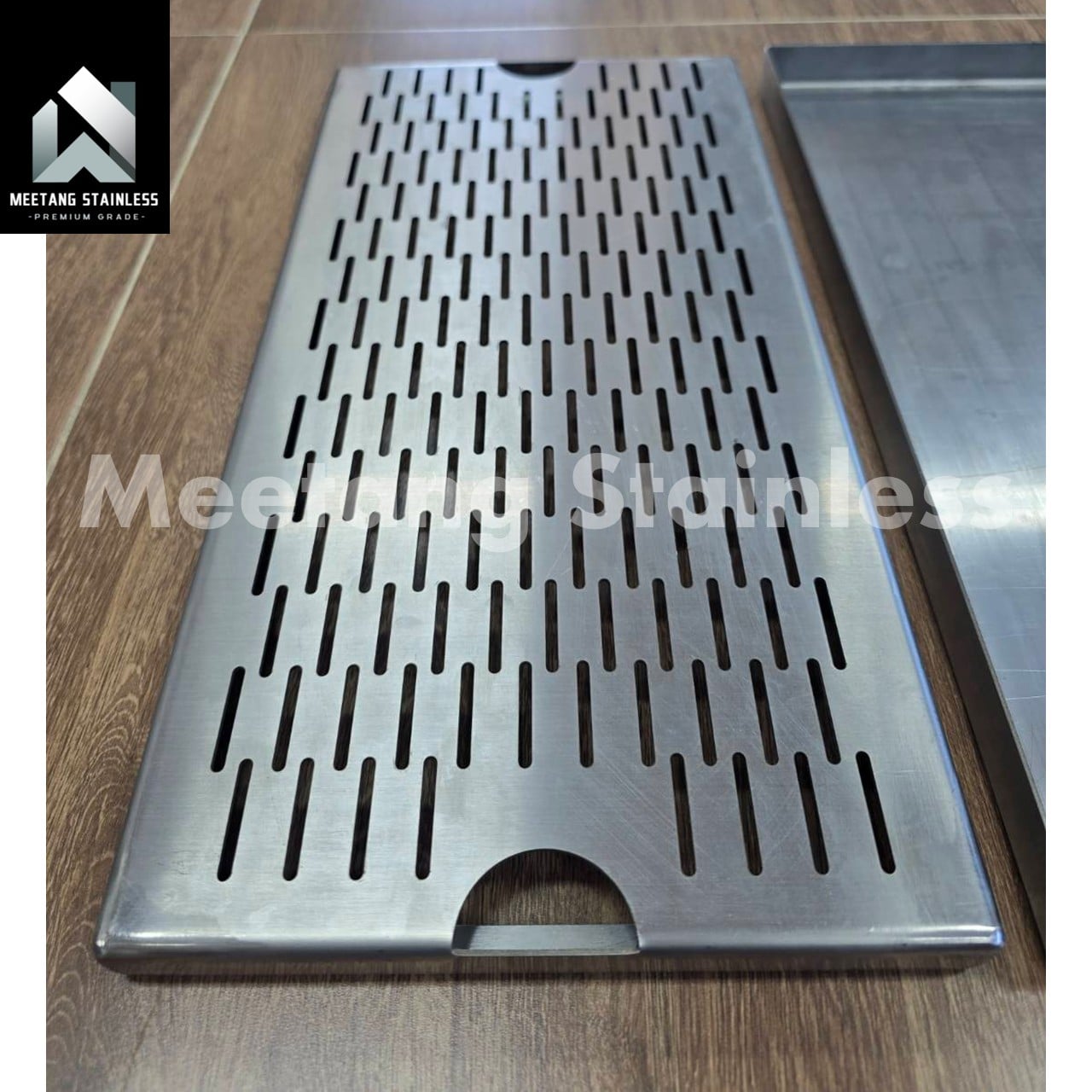 ถาดรองสเตนเลส MEETANG STAINLESS TRAYเส้นM-20*40 20X40 ซม._8