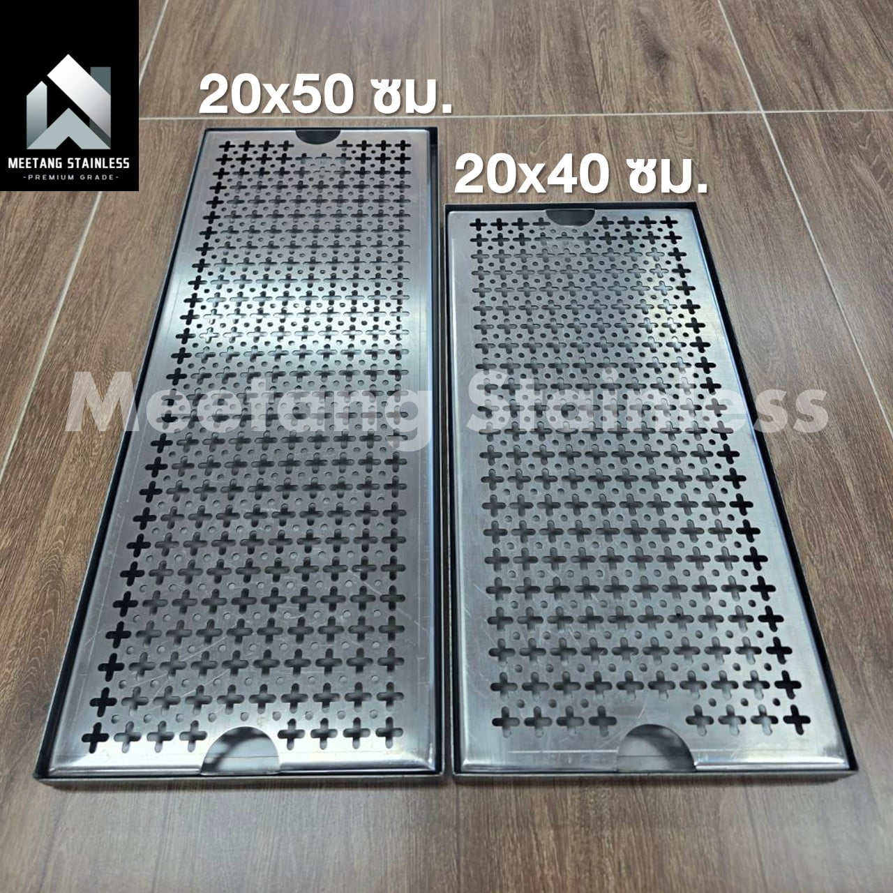 ถาดรองสเตนเลส MEETANG STAINLESS TRAYดอกM-20*40 20X40 ซม._8