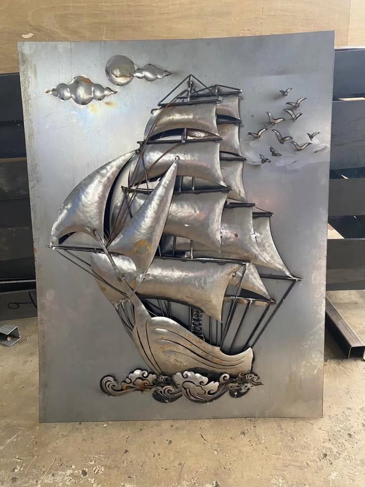 ของตกแต่งบ้าน กรอบรูปสำเภาทองเพิ่มพูนทรัพย์ อินทรักษ์ ขนาด 80X100X5.5 ซม. แฮนด์เมด