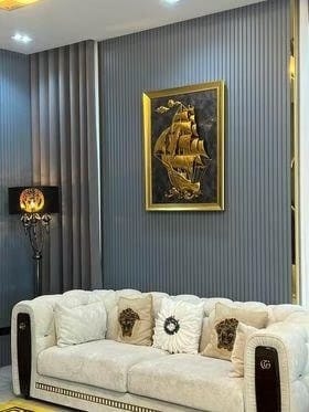 ของตกแต่งบ้าน กรอบรูปสำเภาทองเพิ่มพูนทรัพย์ อินทรักษ์ ขนาด 80X100X5.5 ซม. แฮนด์เมด
