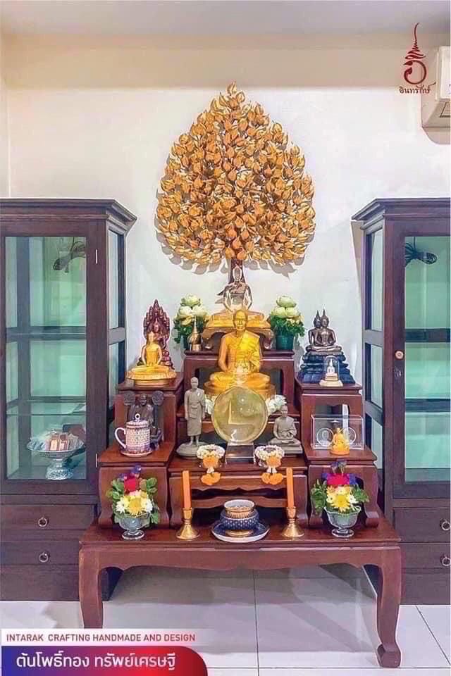 ของตกแต่งบ้าน อินทรักษ์ ต้นโพธิ์ทอง ทรัพย์เศรษฐี B1 ขนาด 70X90X10 ซม. แฮนด์เมด_4