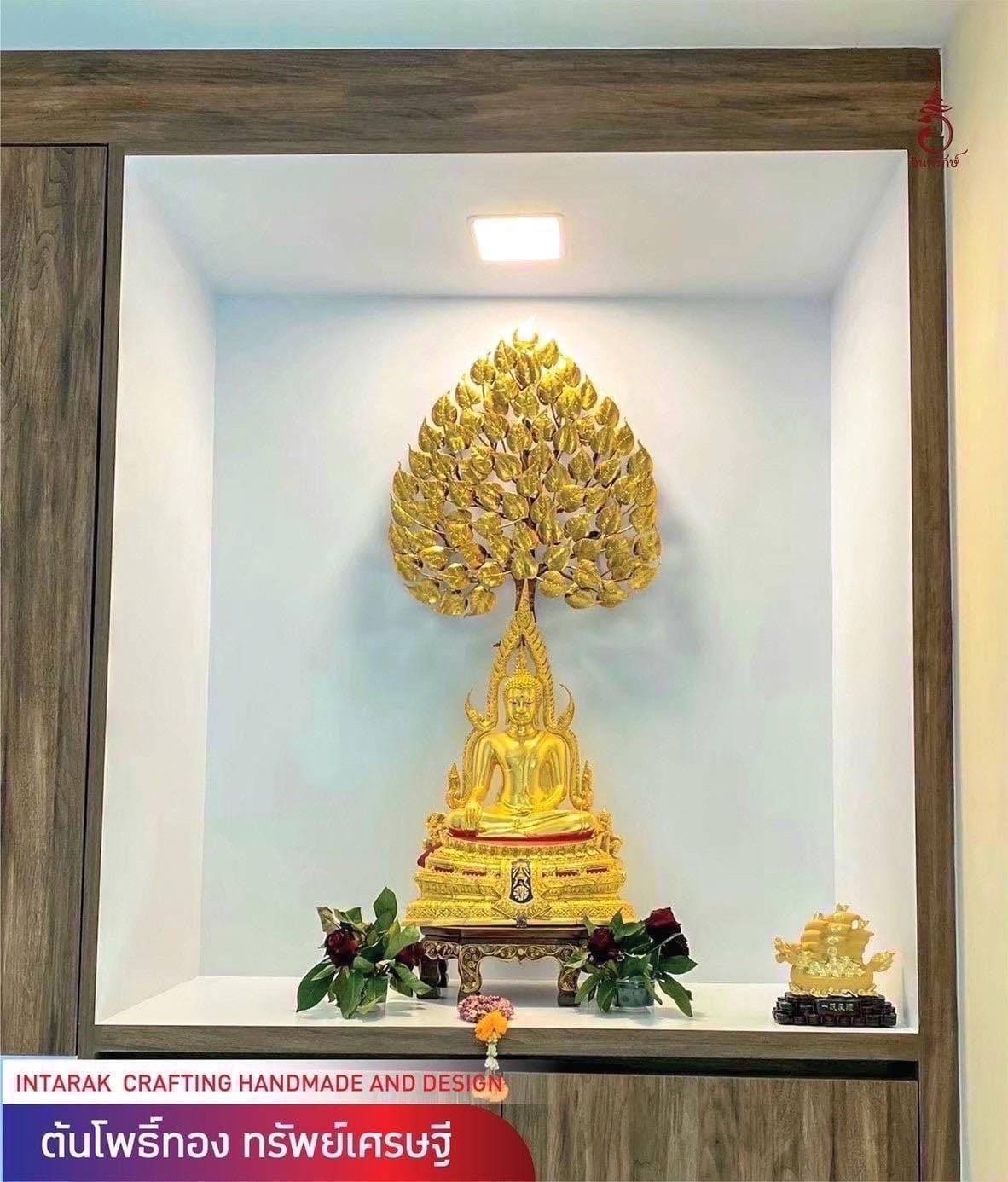 ของตกแต่งบ้าน อินทรักษ์ ต้นโพธิ์ทอง ทรัพย์เศรษฐี มินิ ขนาด 40X50X5 ซม. แฮนด์เมด_8