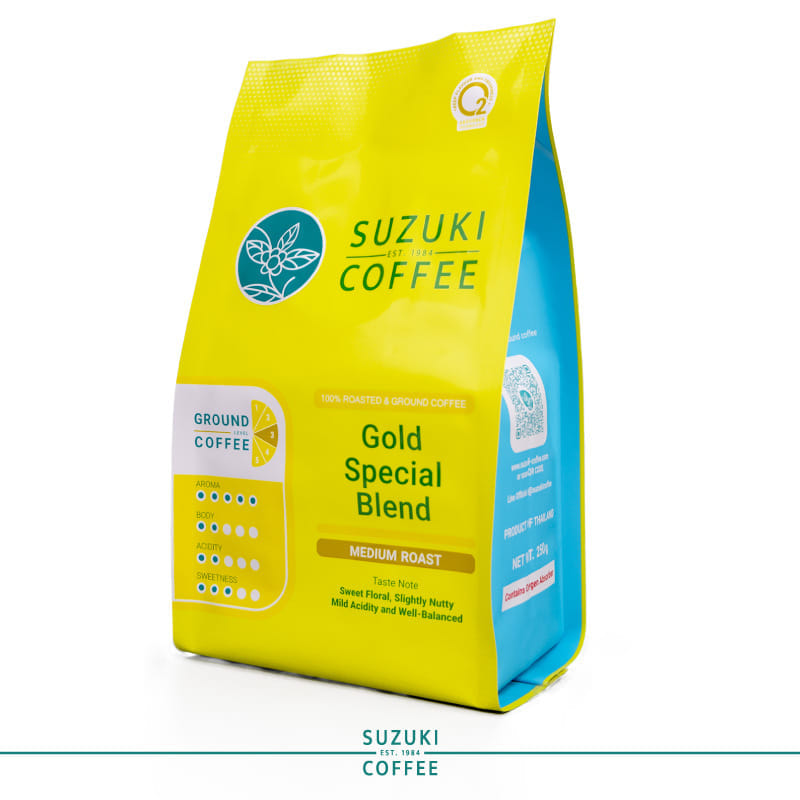 กาแฟคั่วบด SUZUKI COFFEE โกลด์ สเปเชียล เบลนด์ คั่วกลาง 250กรัม_1